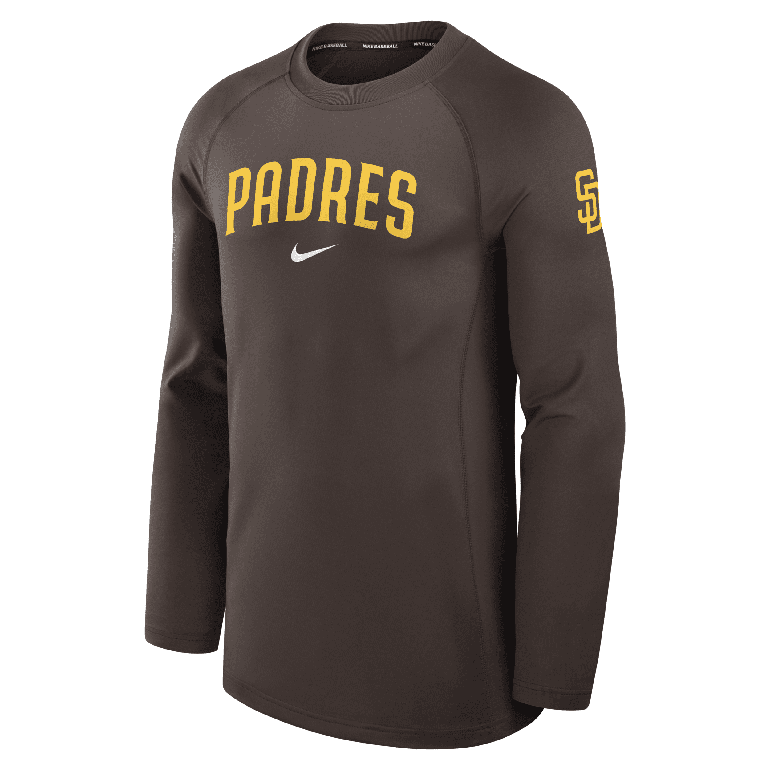 Nike San Diego Padres Authentic Collection Game Time  Men's Dri-fit Mlb Long-sleeve T-shirt In Brown