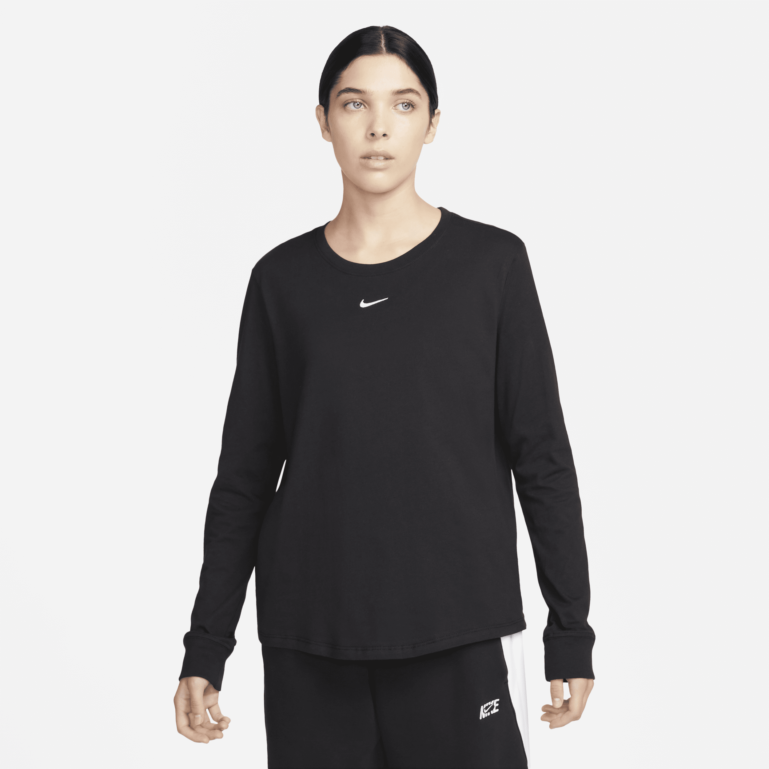 Nike Women's  Sportswear Premium Essentials Long-sleeve T-shirt In Black