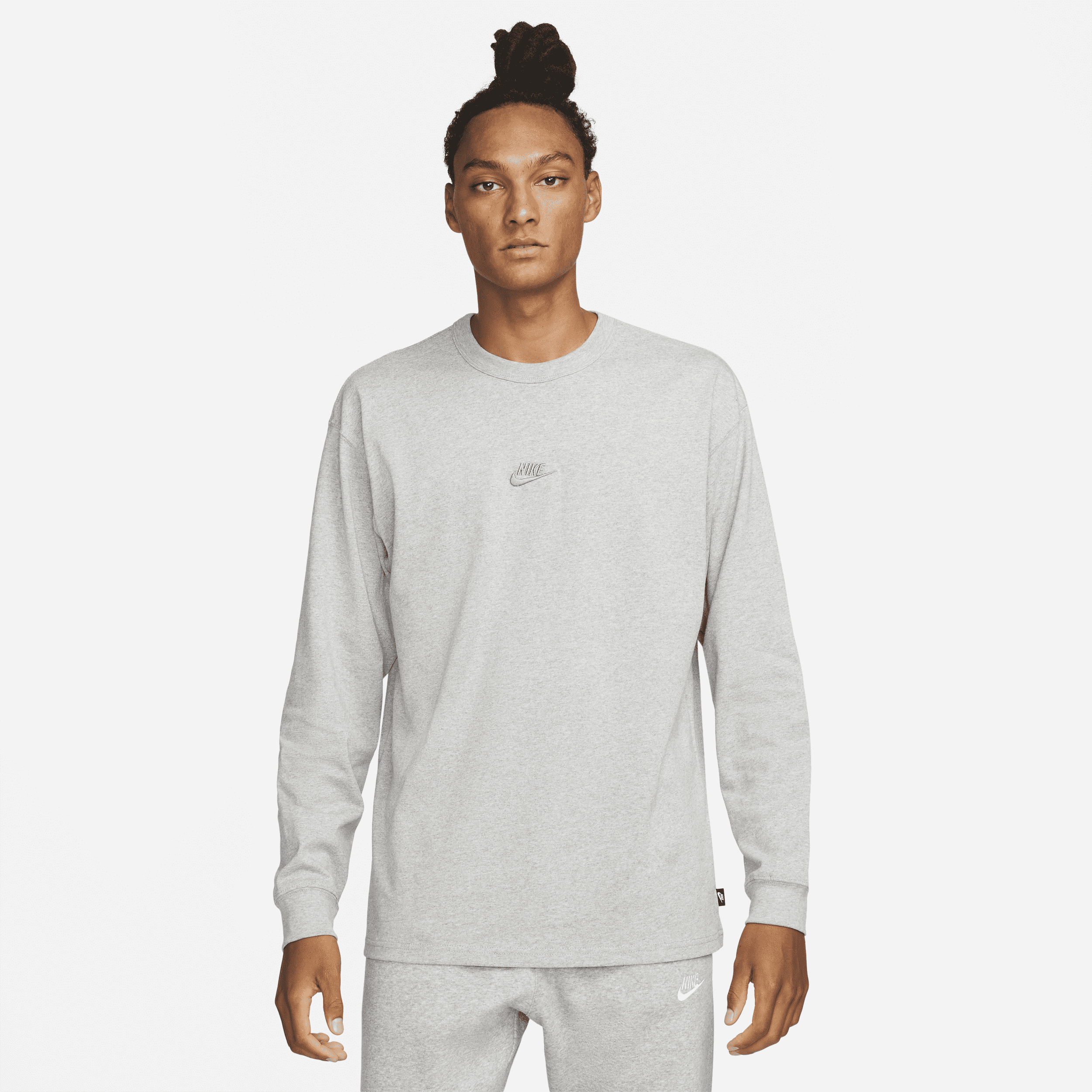 Nike Men's  Sportswear Premium Essentials Long-sleeve T-shirt In Grey