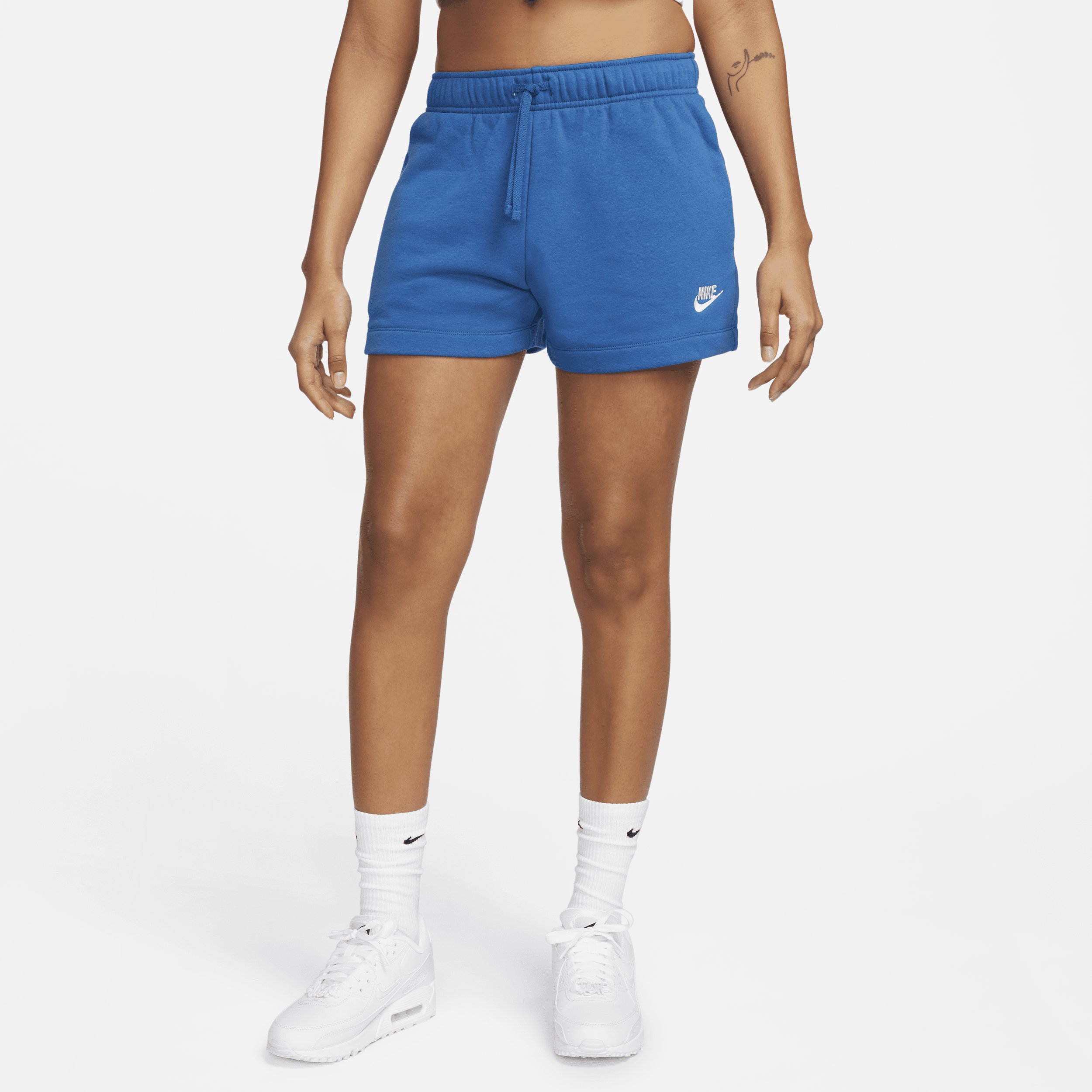 Nike Women's  Sportswear Club Fleece Mid-rise Shorts In Blue