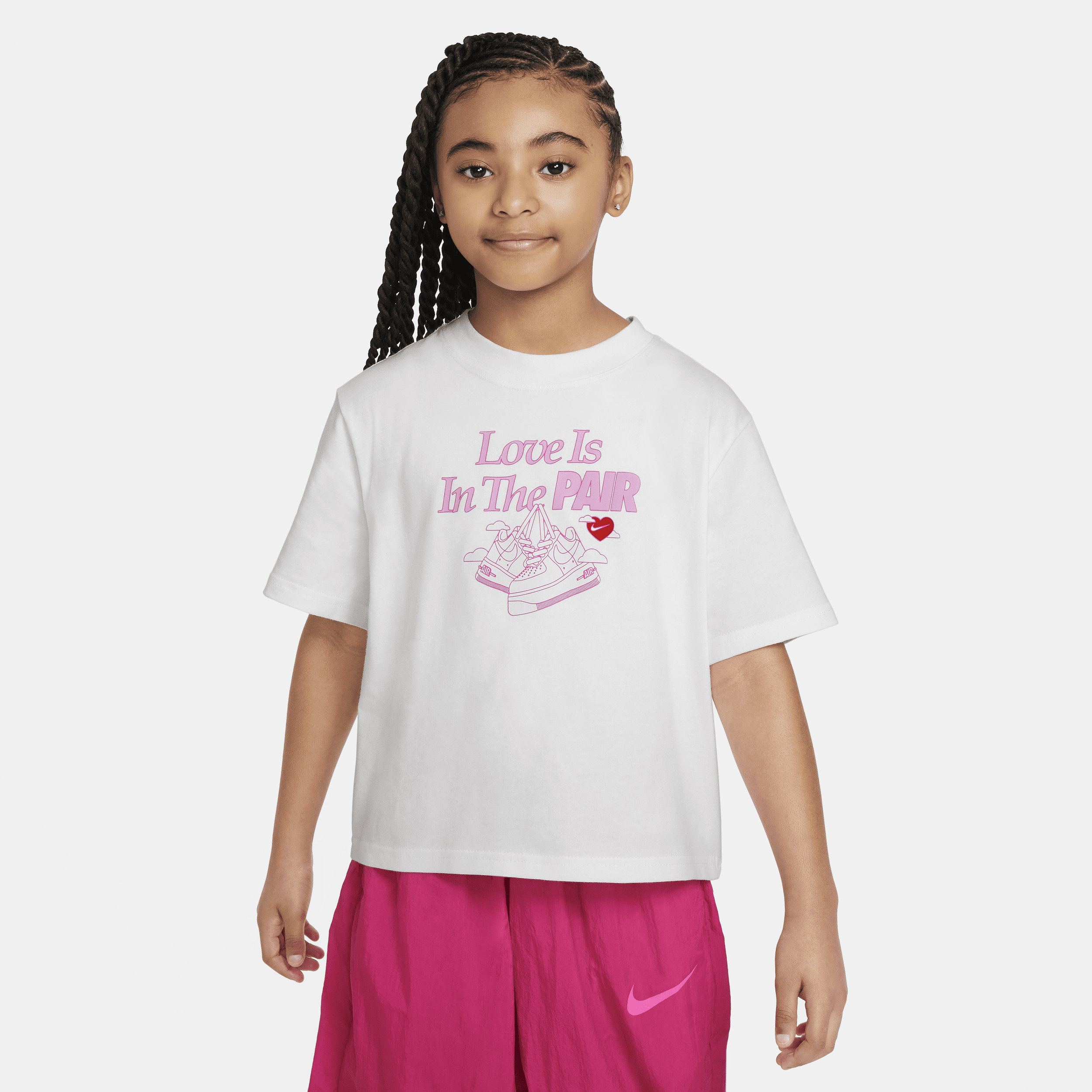 Nike Sportswear Big Kids' (girls') Boxy T-shirt In White