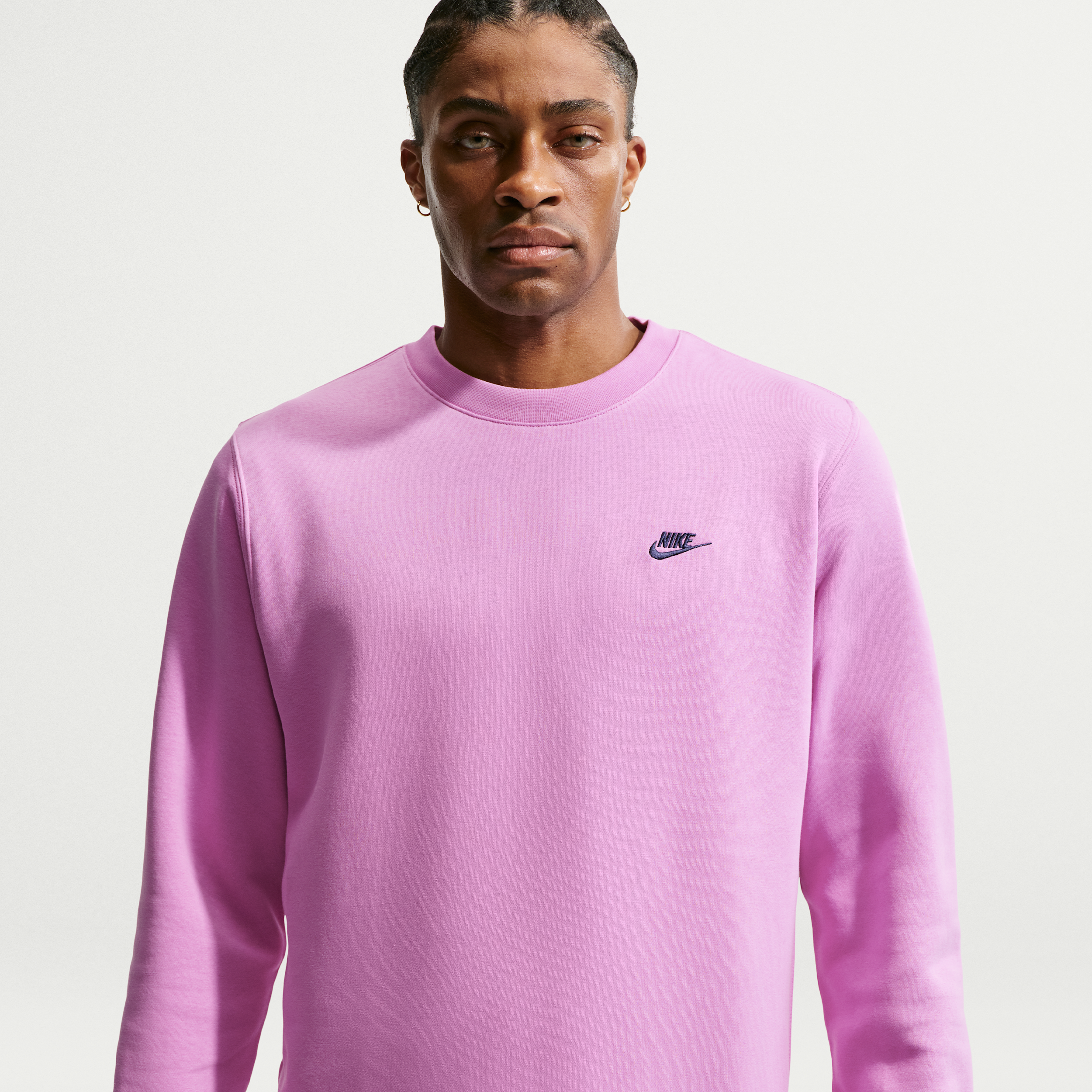 Nike Men's Club Fleece Crew in Purple | FN3886-503