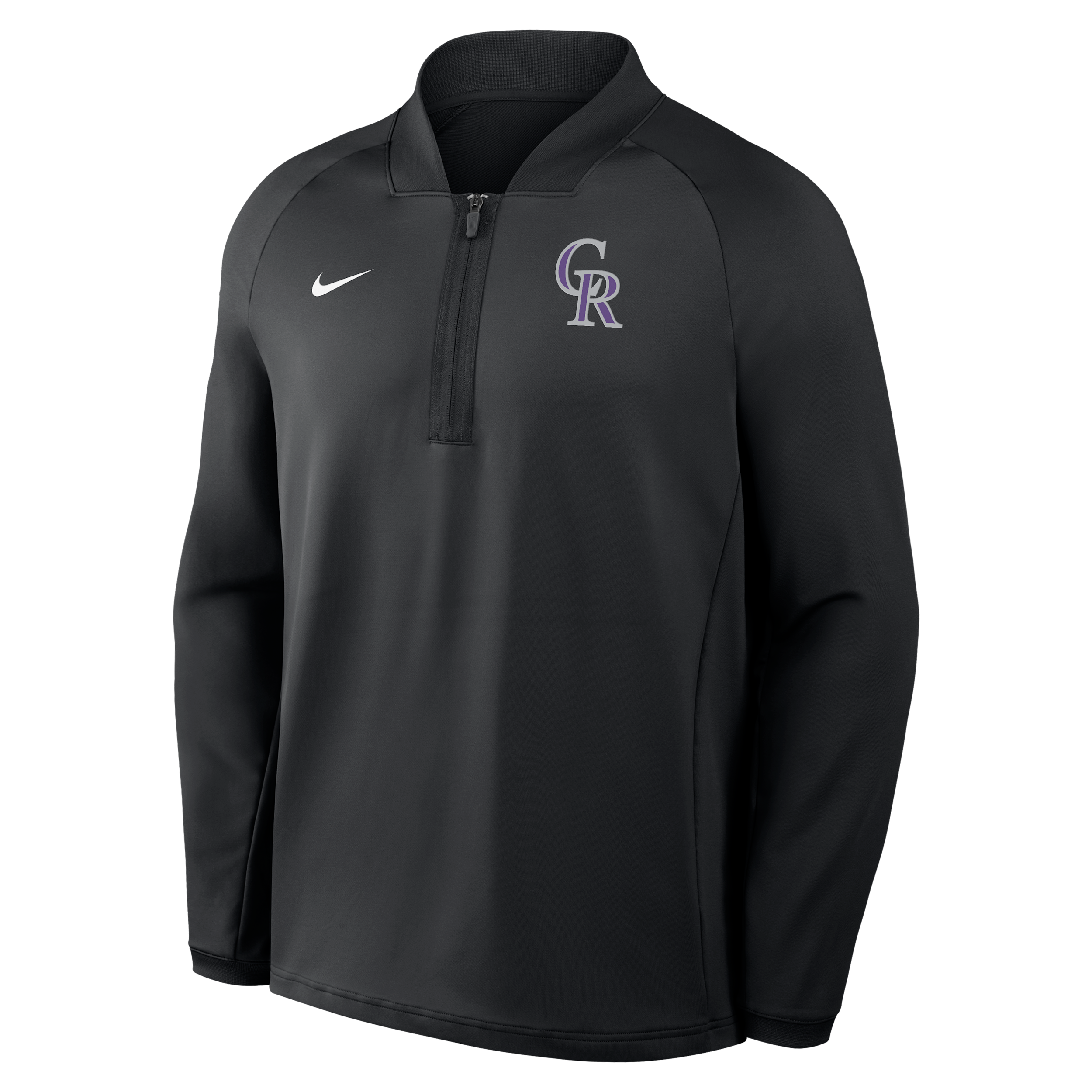 Colorado Rockies Authentic Collection Nike Men's Dri-FIT MLB 1/2-Zip Long-Sleeve Top in Black | 04H900ADNV-KRR
