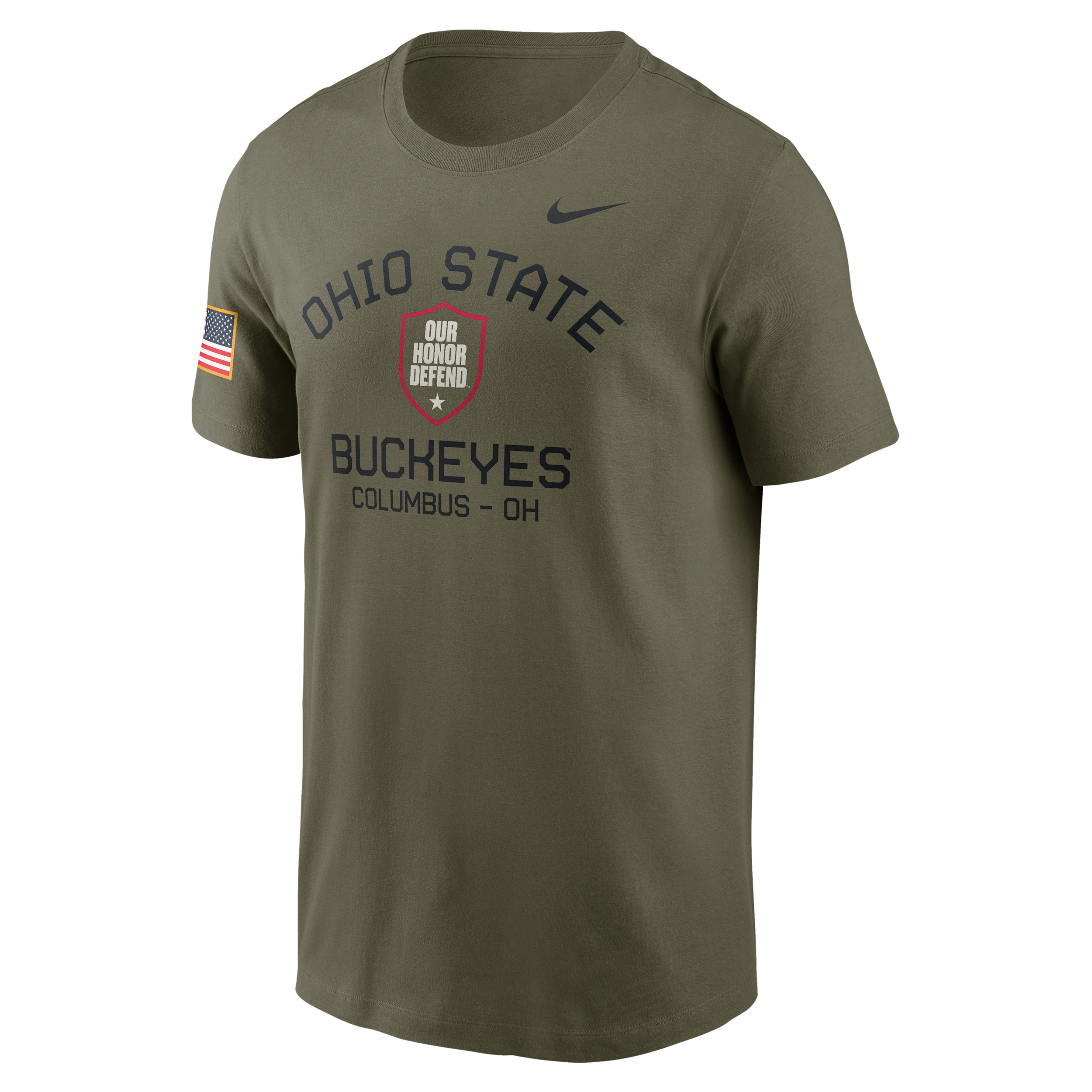 Nike Men's Olive Ohio State Buckeyes 2024 Military Appreciation Performance T-shirt In Green