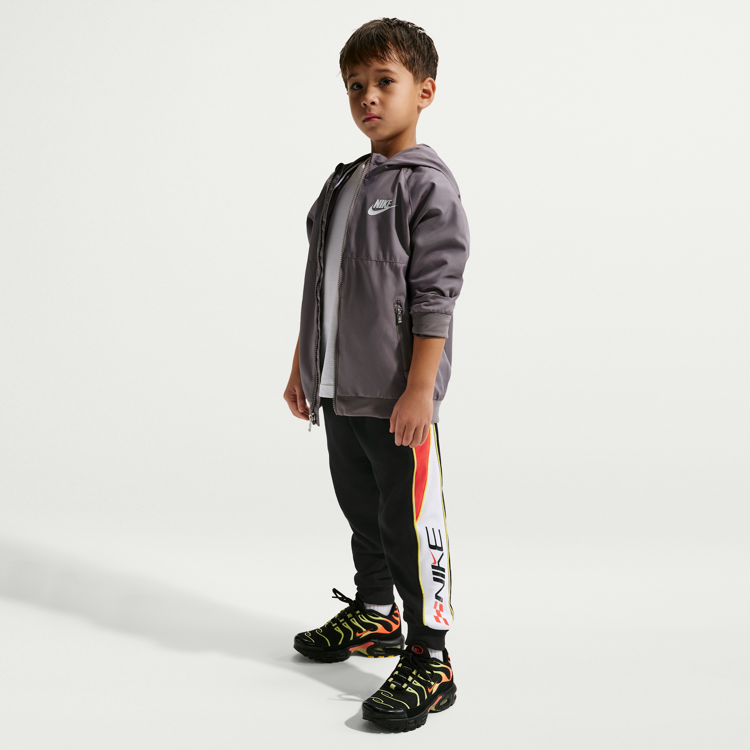 Nike Sportswear Little Kids' Victory Lap French Terry Pants in Black | 86N680-023