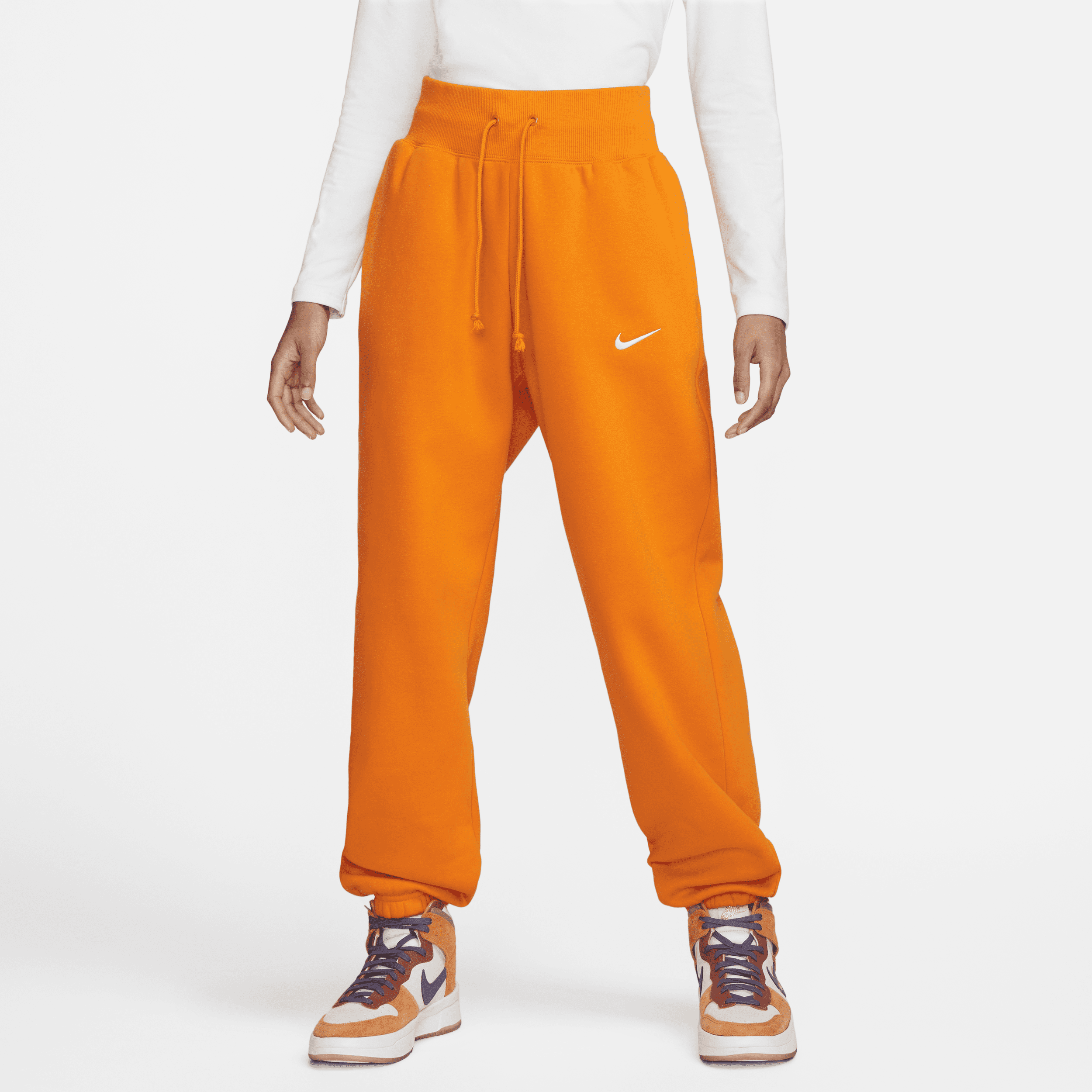 Nike Women's  Sportswear Phoenix Fleece High-rise Pants In Orange