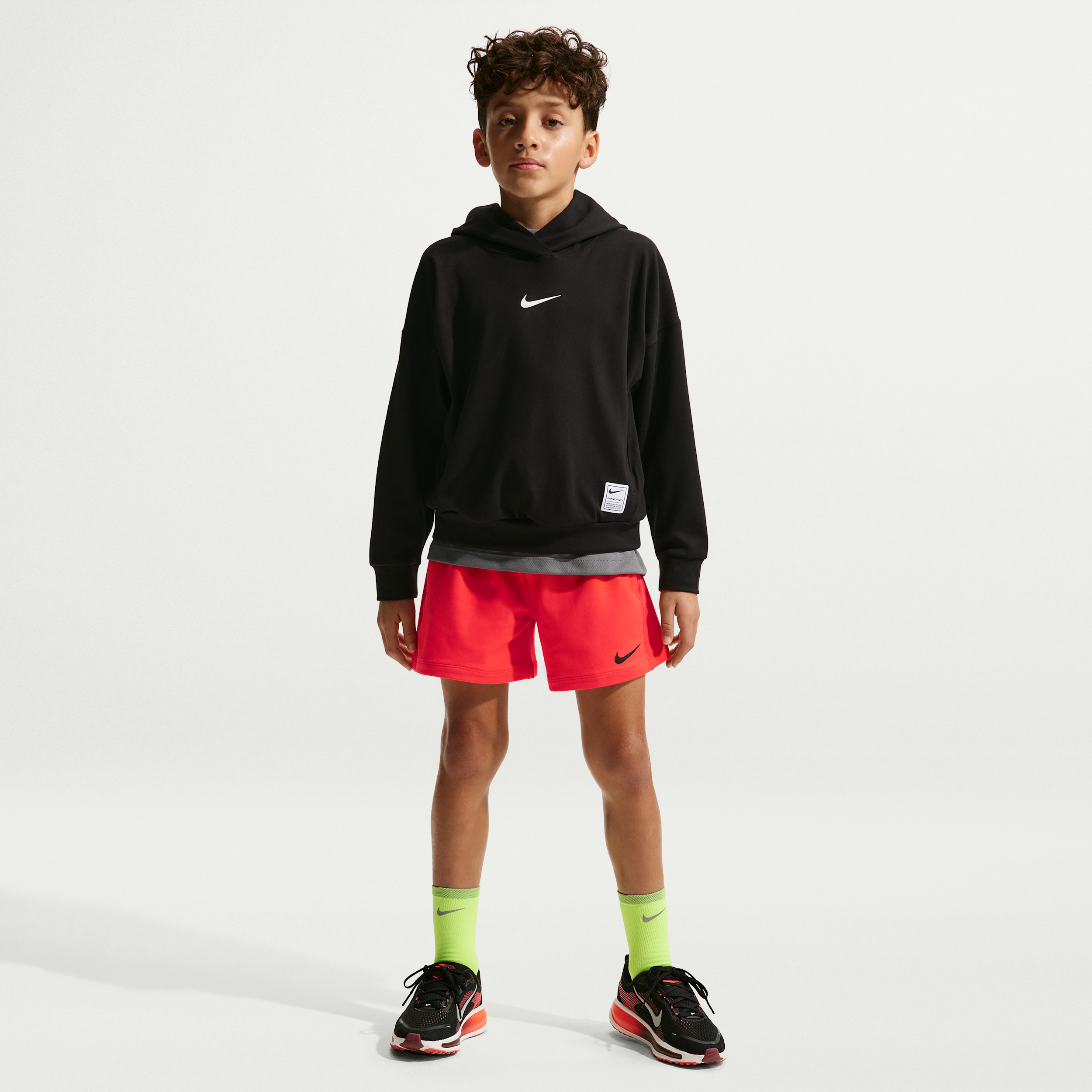 Nike Kids' Sportswear Dri-FIT Fleece Short, XS, Lt Crimson/White/Black