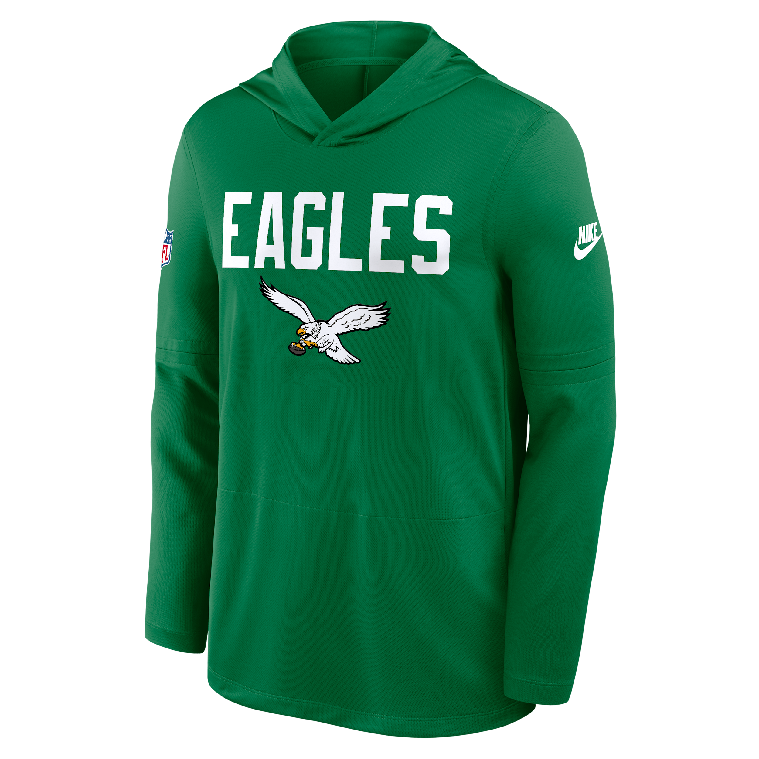 Nike Green Philadelphia Eagles Alt Pack Pass Accuracy Performance Long Sleeve Hoodie T-shirt In Green