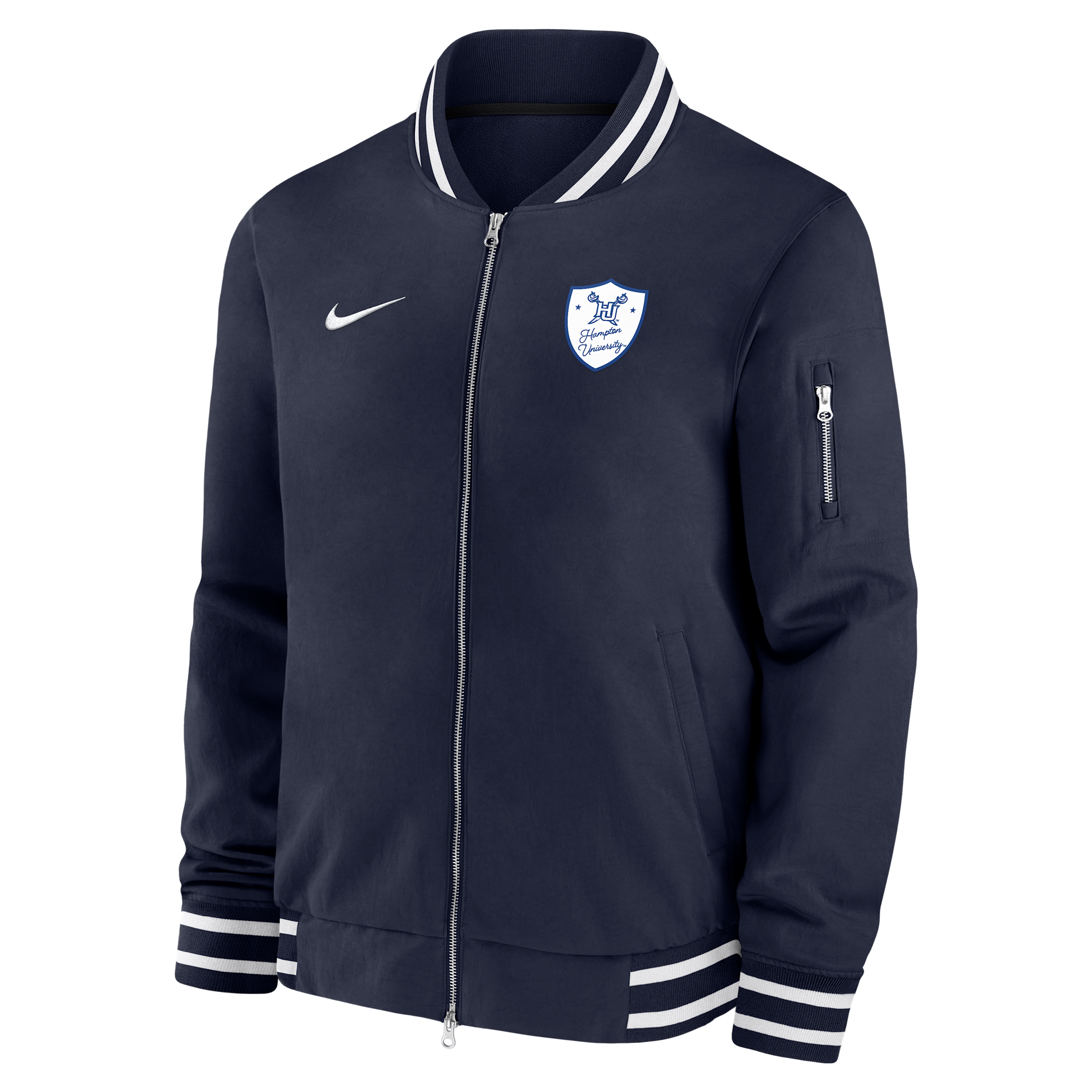 Nike Men's College (Hampton University) Bomber Jacket in Blue | M62424HMTU26-NVY