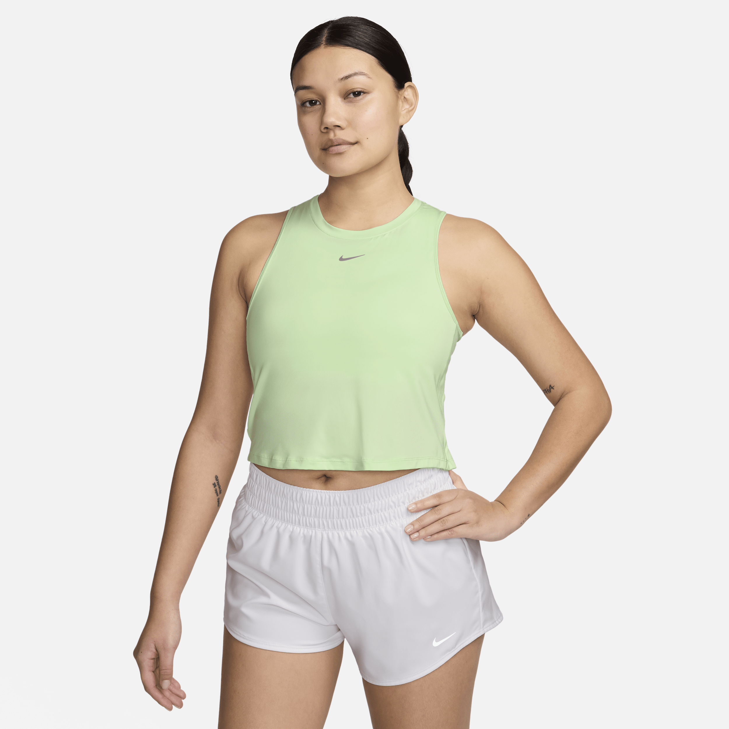 Shop Nike Women's One Classic Dri-fit Cropped Tank Top In Green