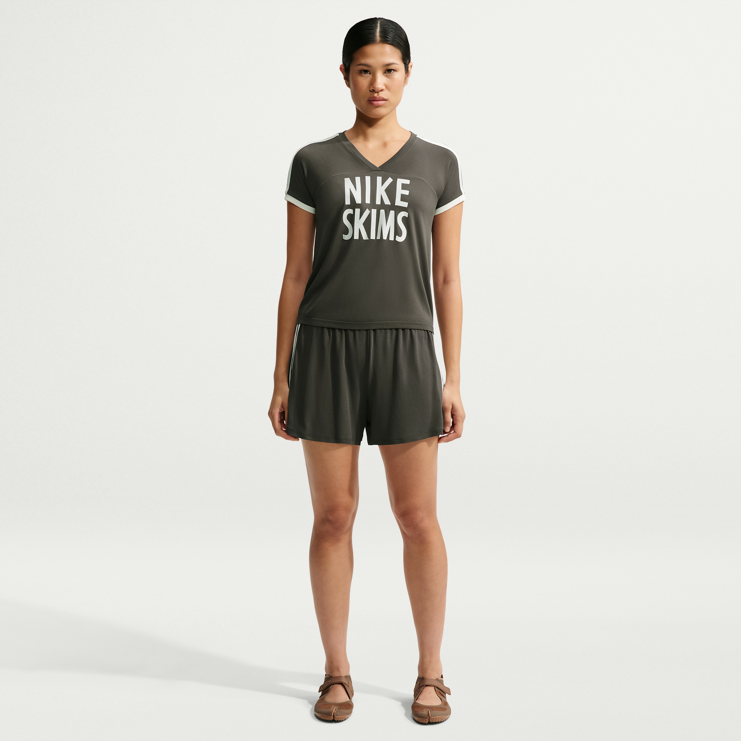 Nike Women's SKIMS Stretch Knit 5" Shorts in Grey | IV6653-080