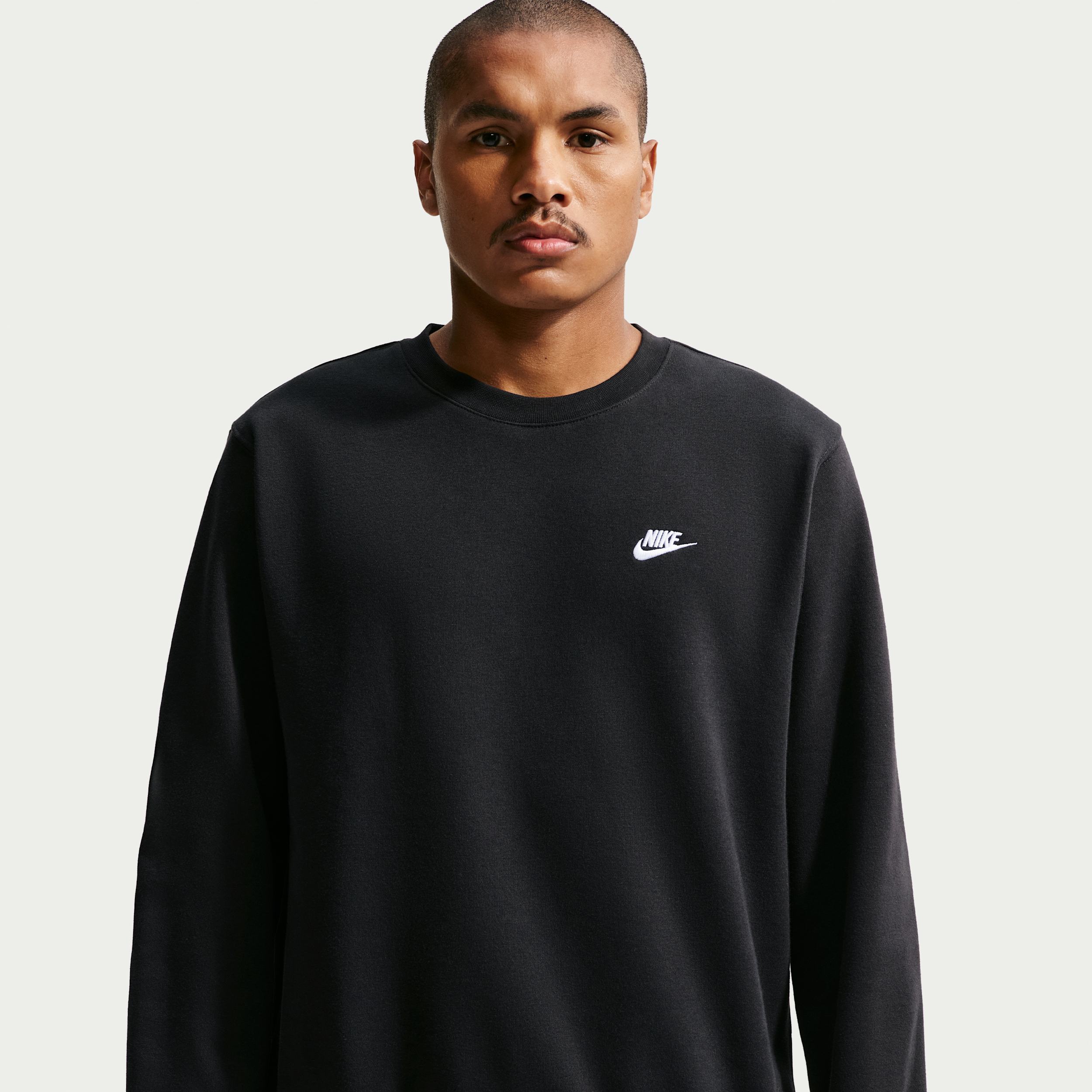 Nike Club Sweatshirt Mens Crew Neck Long Sleeve Sweatshirt, Medium, Black