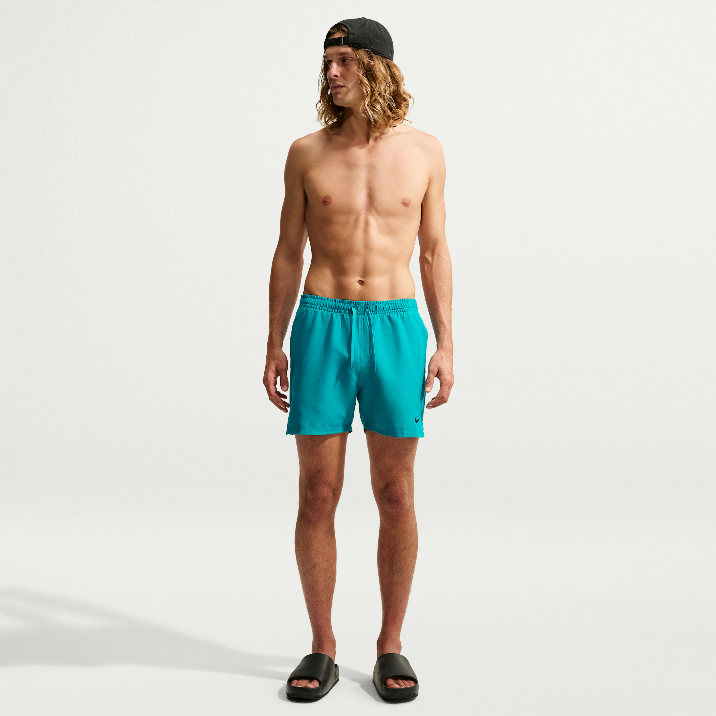 Nike Men's Swim Breaker 5" Brief-Lined Volley Short in Green | NESSG555-385