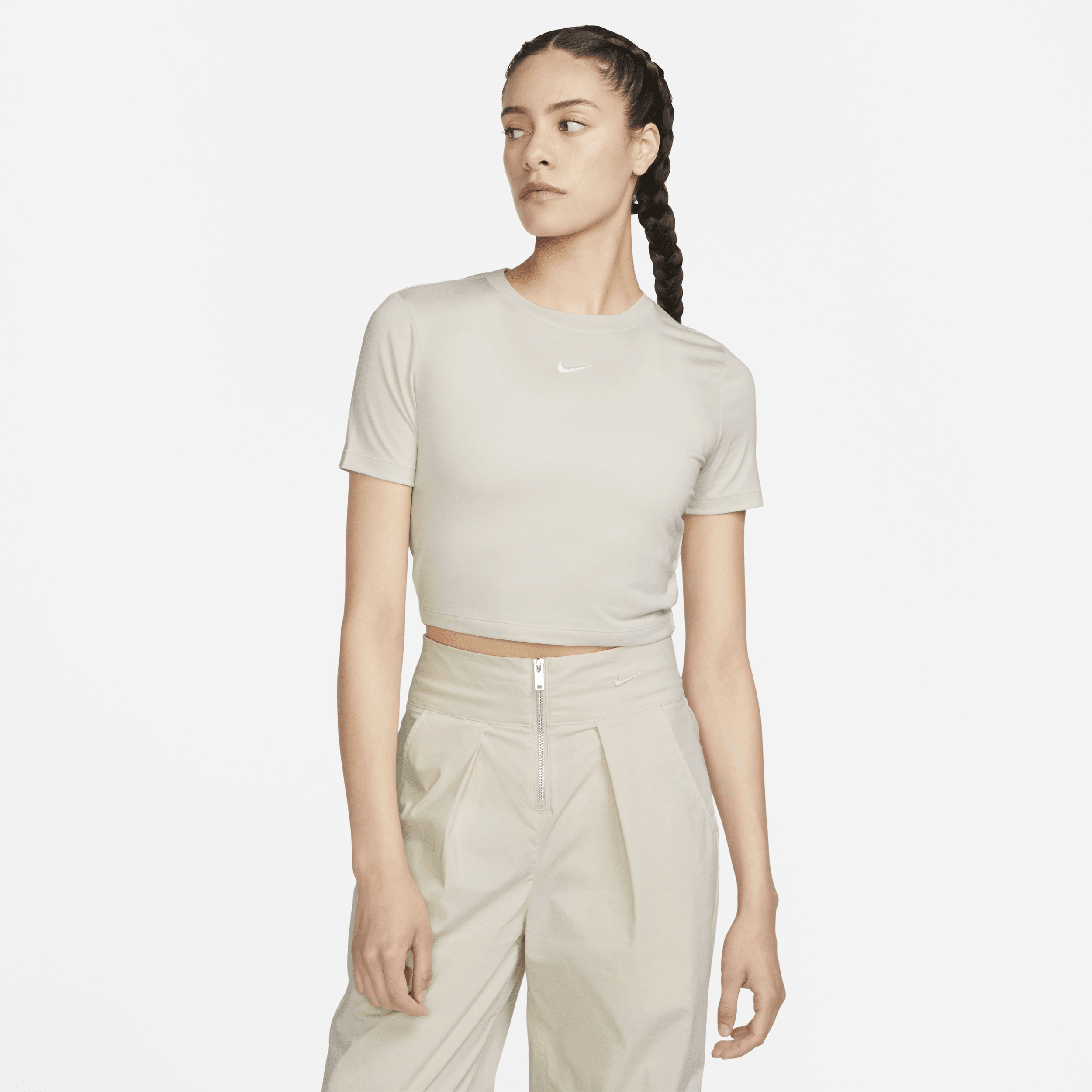 Nike Women's  Sportswear Essential Slim Cropped T-shirt In Brown