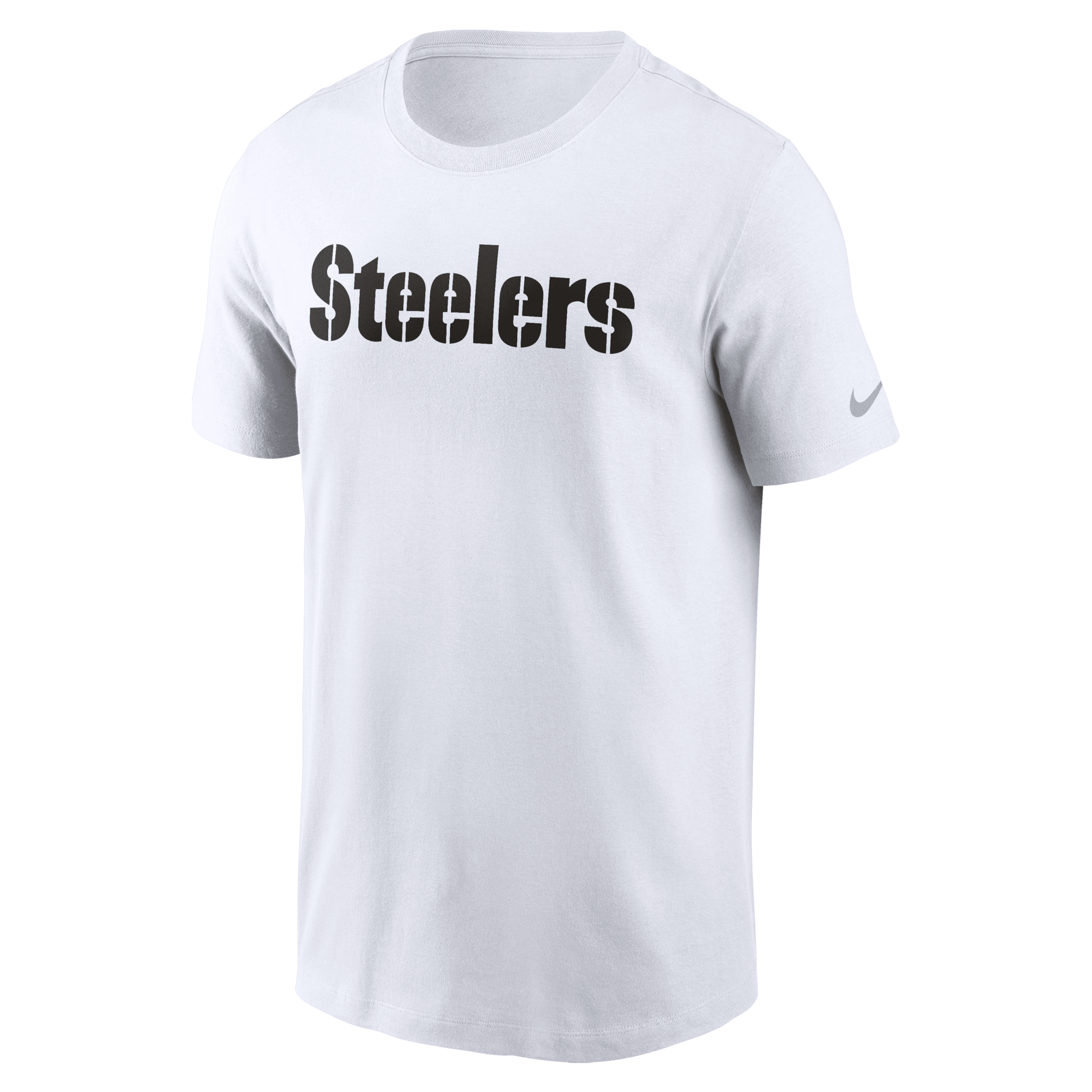Nike Men's White Pittsburgh Steelers Primetime Wordmark Essential T-shirt In White