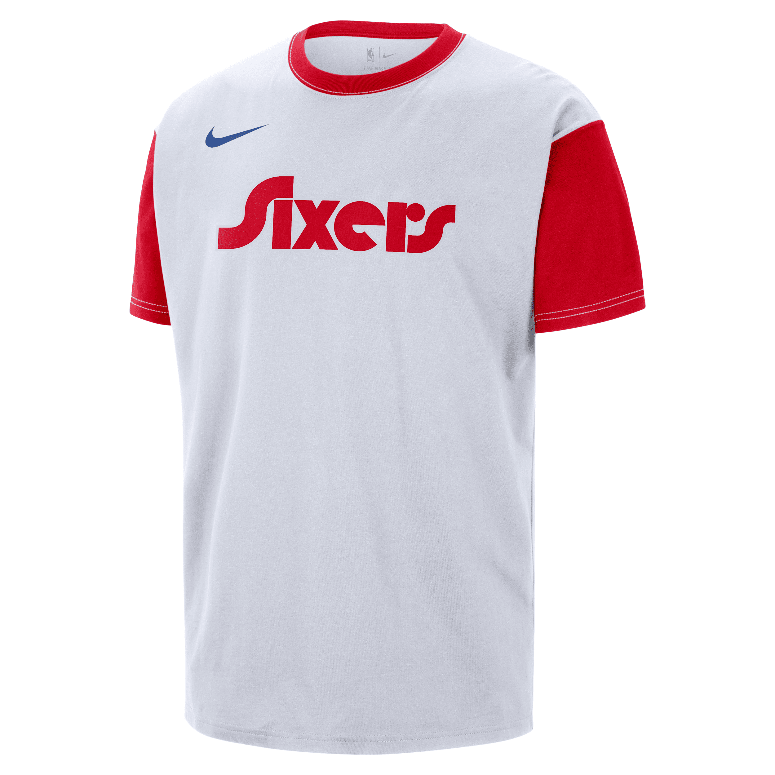 Nike Men's White Philadelphia 76ers 2024/25 City Edition Courtside Color Block T-shirt In White