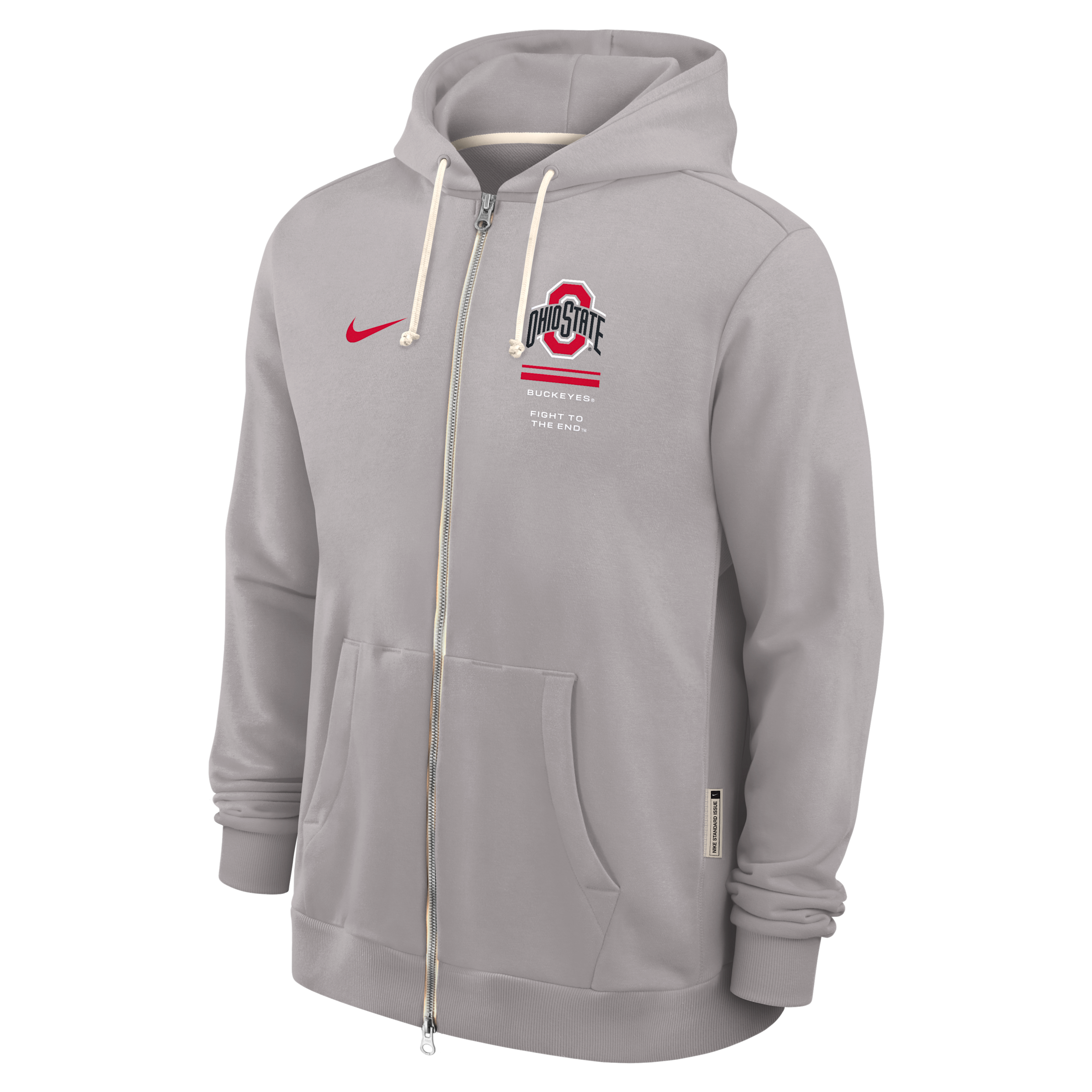 Ohio State Sideline Standard Issue Nike Men's Dri-FIT College Full-Zip Hoodie in Grey | 03AV09TOH-1FA