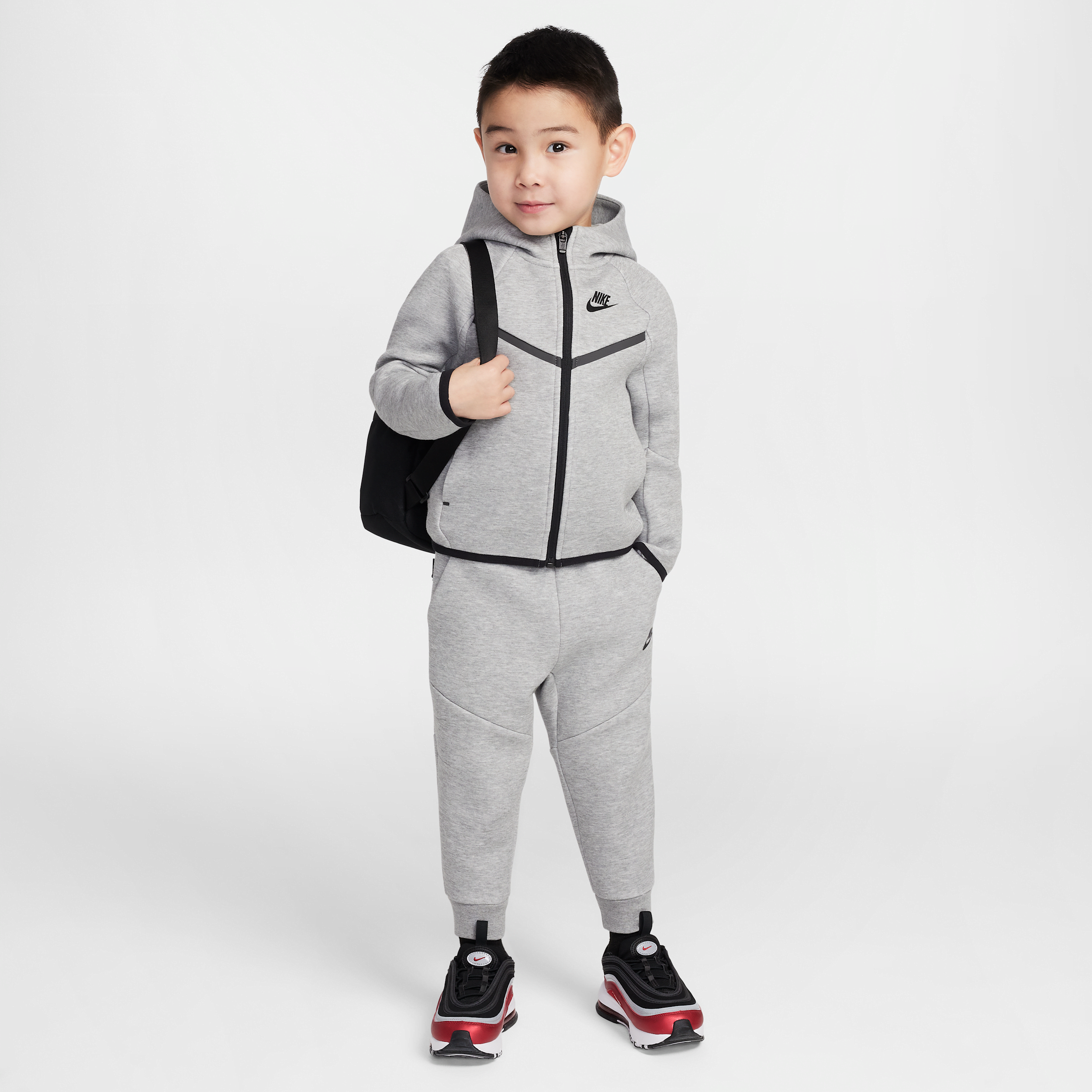Nike Sportswear Toddler Tech Fleece 2-piece Full-zip Set In Grey
