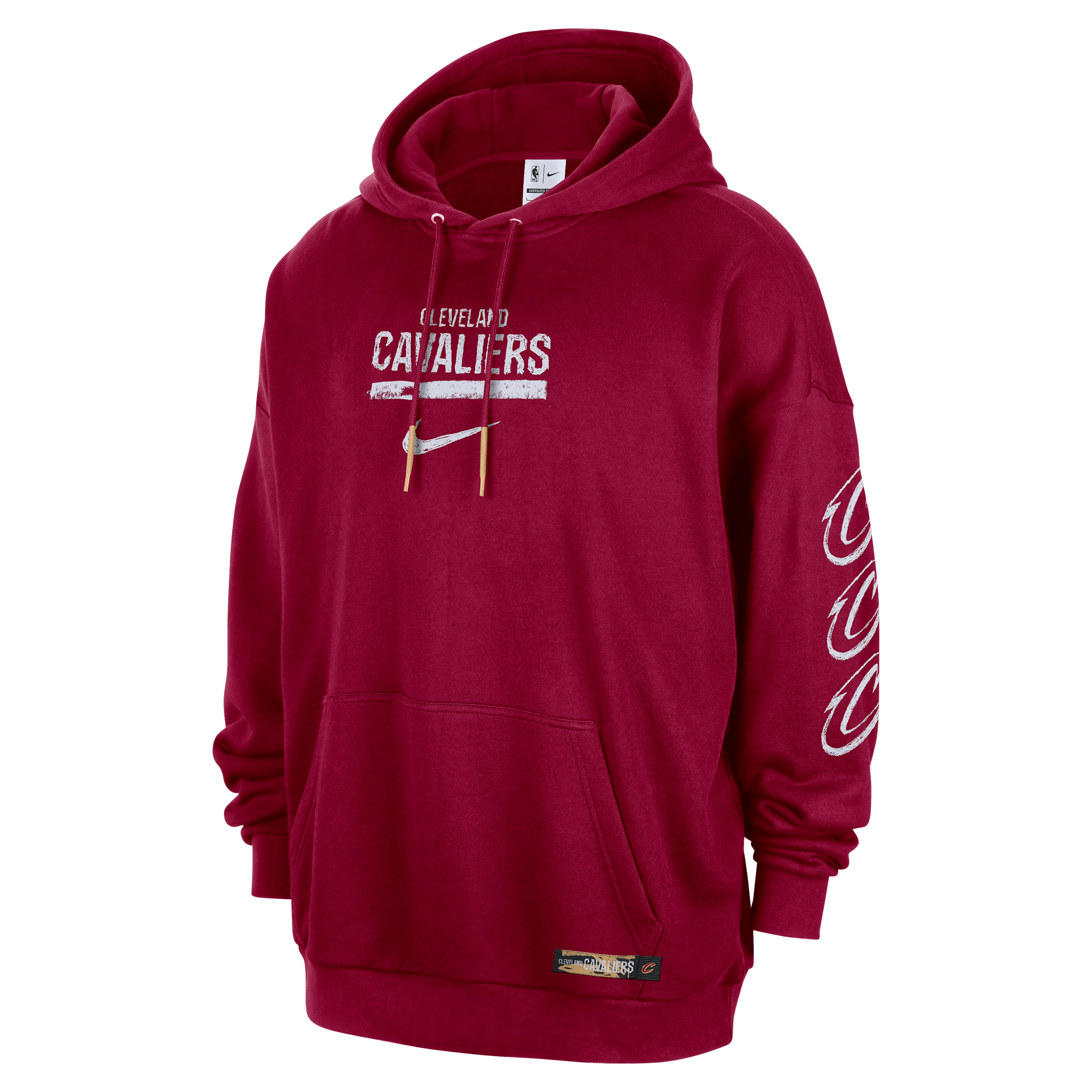 Nike Men's Cleveland Cavaliers Courtside Jordan NBA Club Premium Pullover Hoodie in Red | IQ0871-677