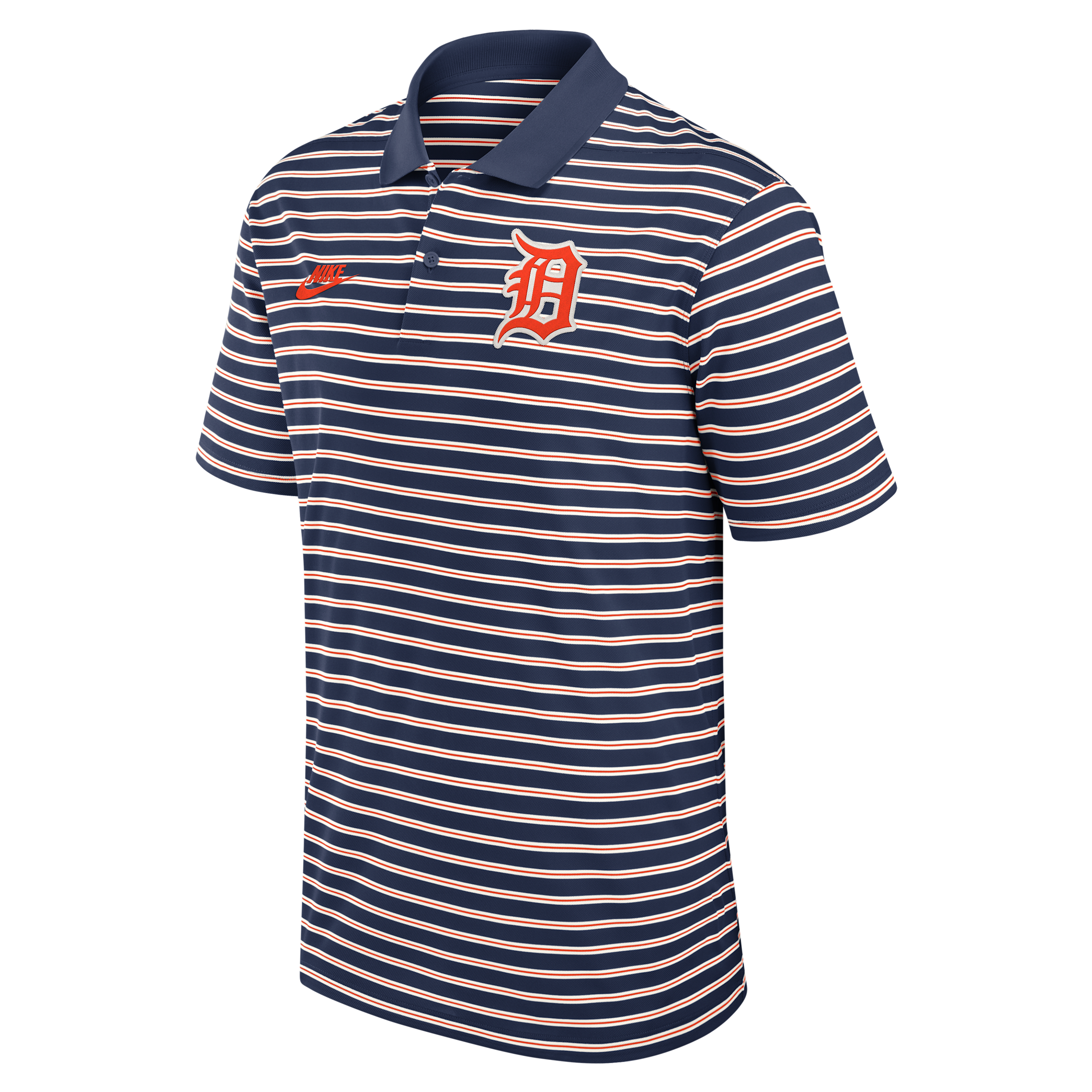 Detroit Tigers Cooperstown Striped Victory Nike Men's Dri-FIT MLB Polo in Blue | 02LX0I0SD61-JNX
