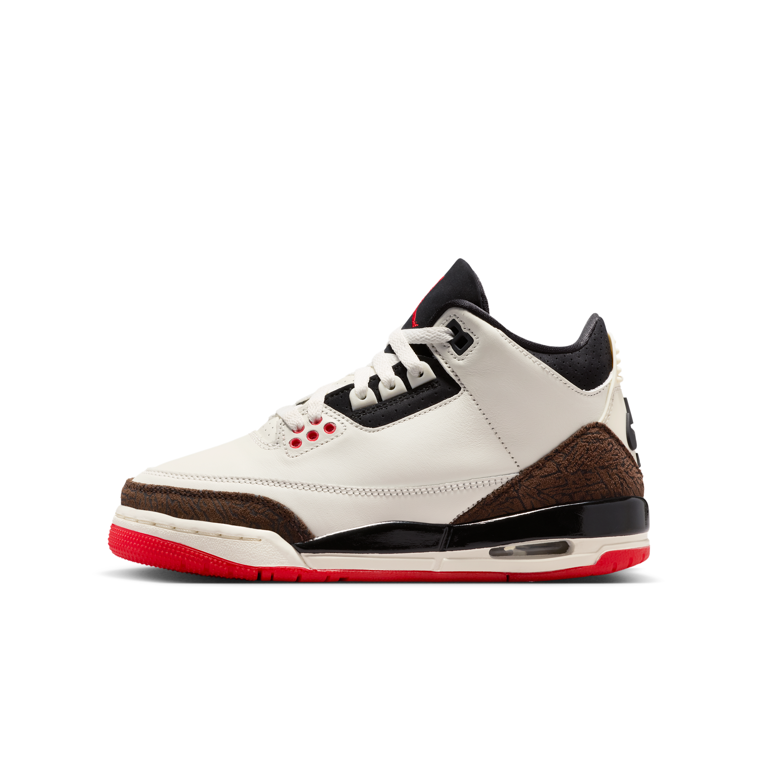 Jordan Boys Retro 3 - Boys' Grade School Basketball Shoes - Black / White / Tan Size 4.0