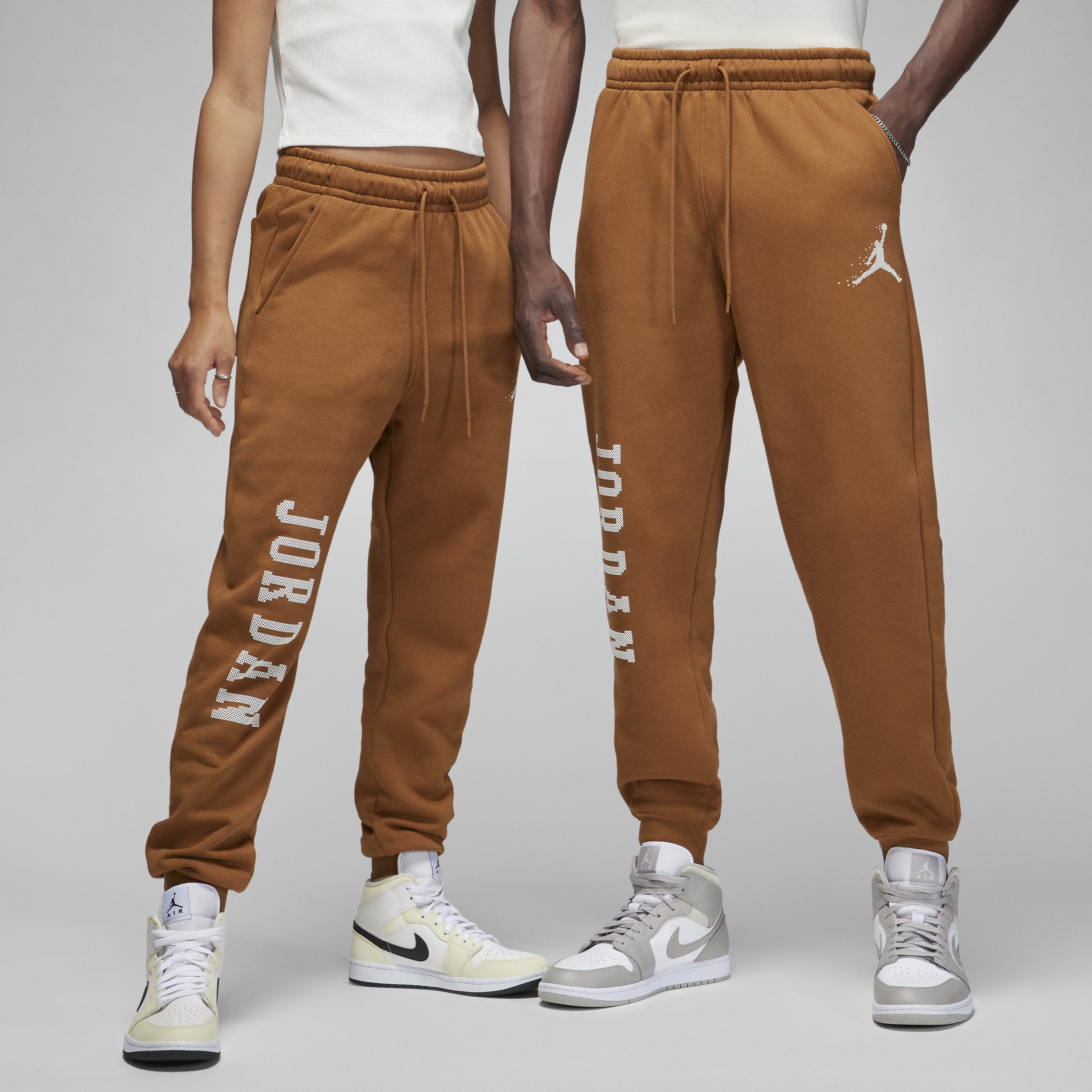 Shop Jordan Men's  Essentials Holiday Fleece Pants In Brown