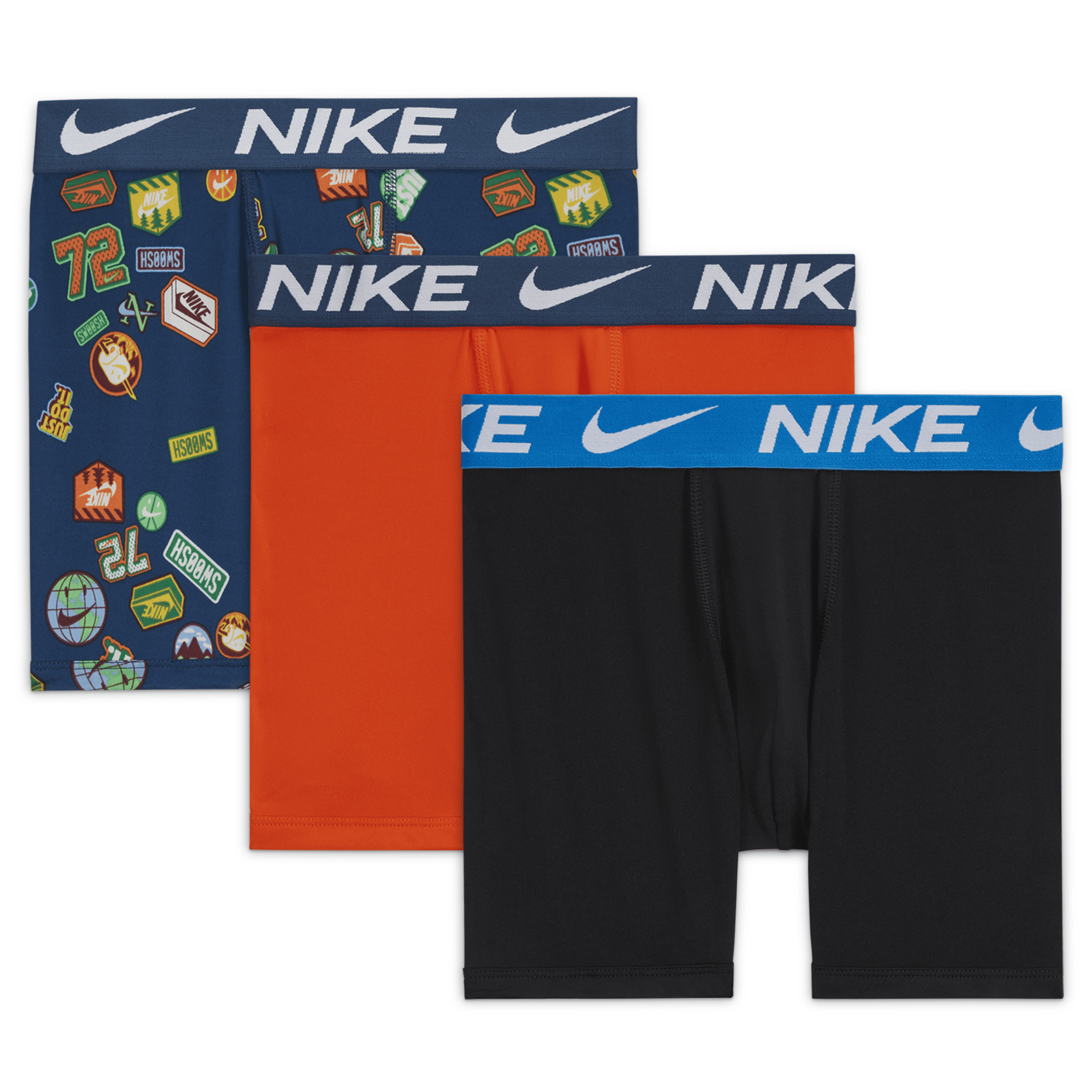 Nike Big Kids' Boxer Briefs (3-pack) In Blue