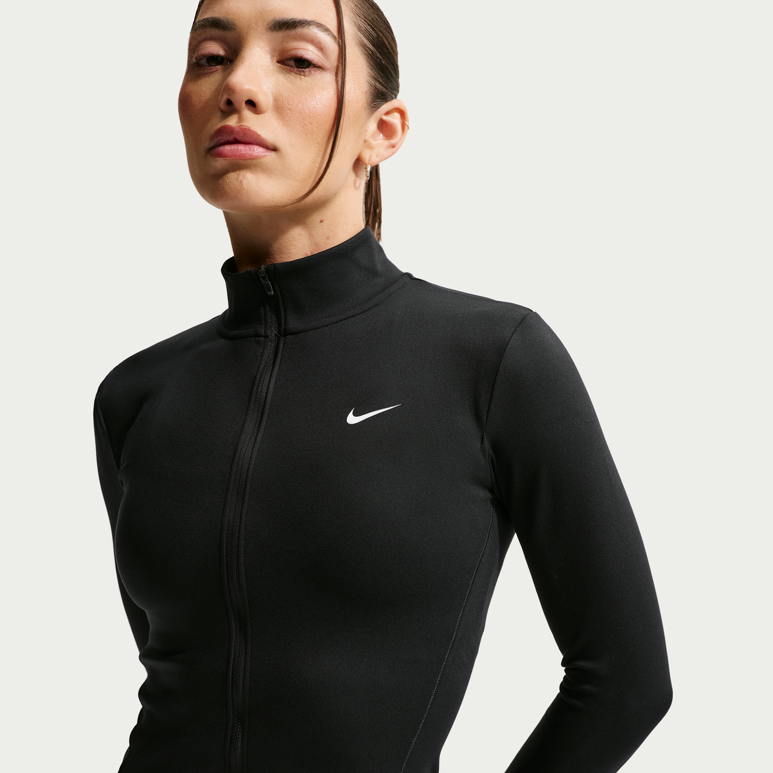 Nike Women's One Fitted Dri-FIT Full-Zip Jacket in Black | IM7046-010
