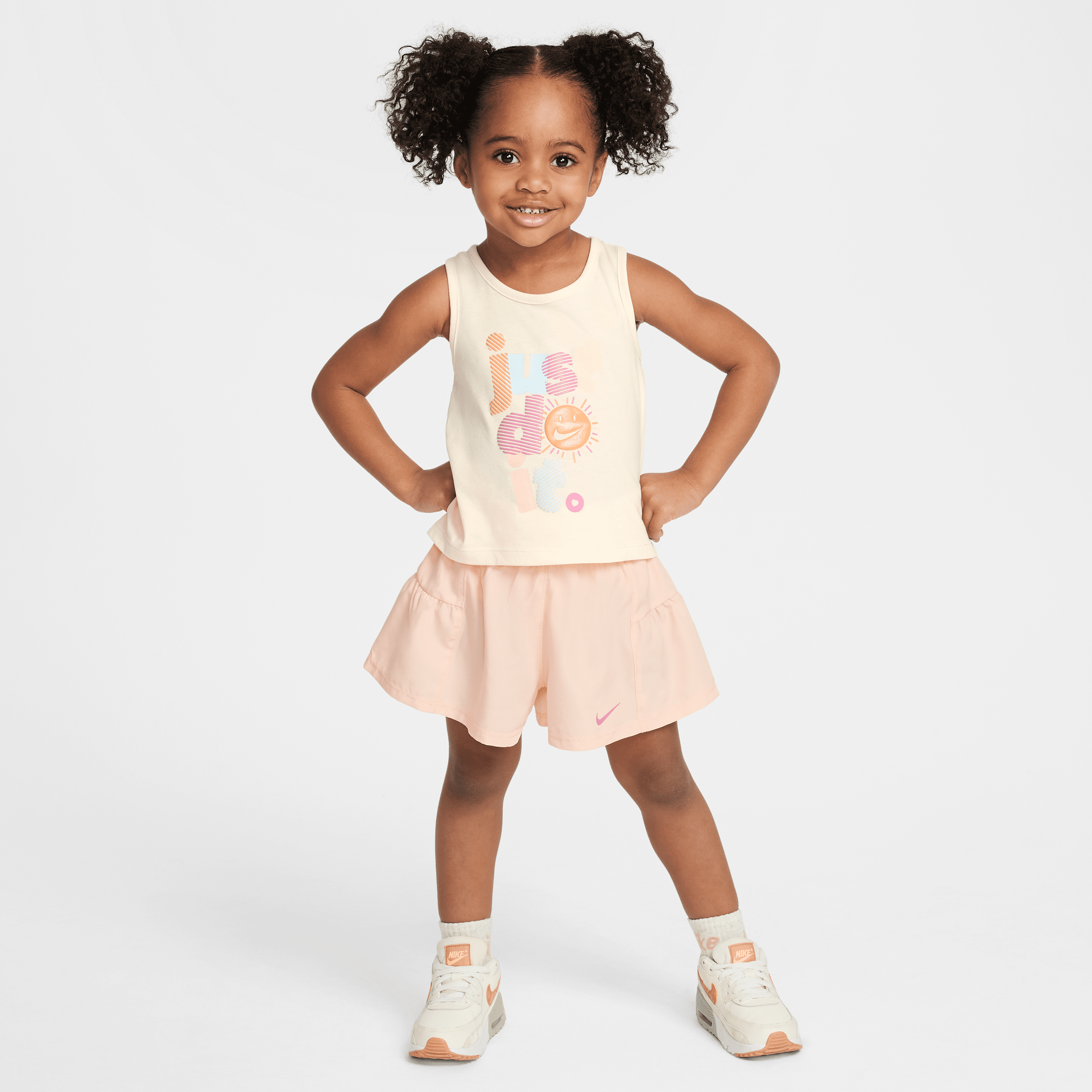 Nike Dri-fit Toddler Swoosh Motion Mesh Scooter 2-piece Set In Orange