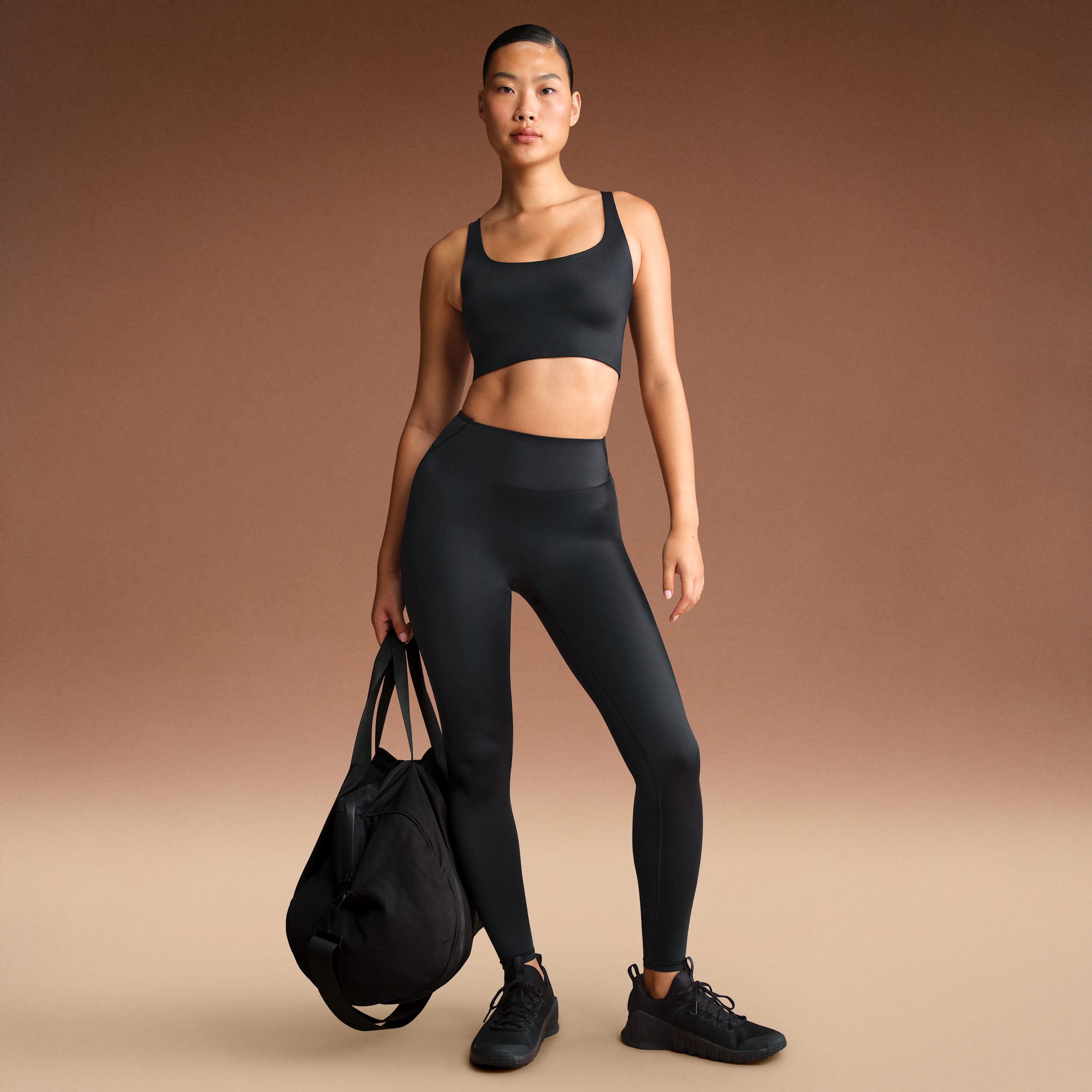 Nike Women'sskims Shine High-waisted Bonded 26" Leggings In Black