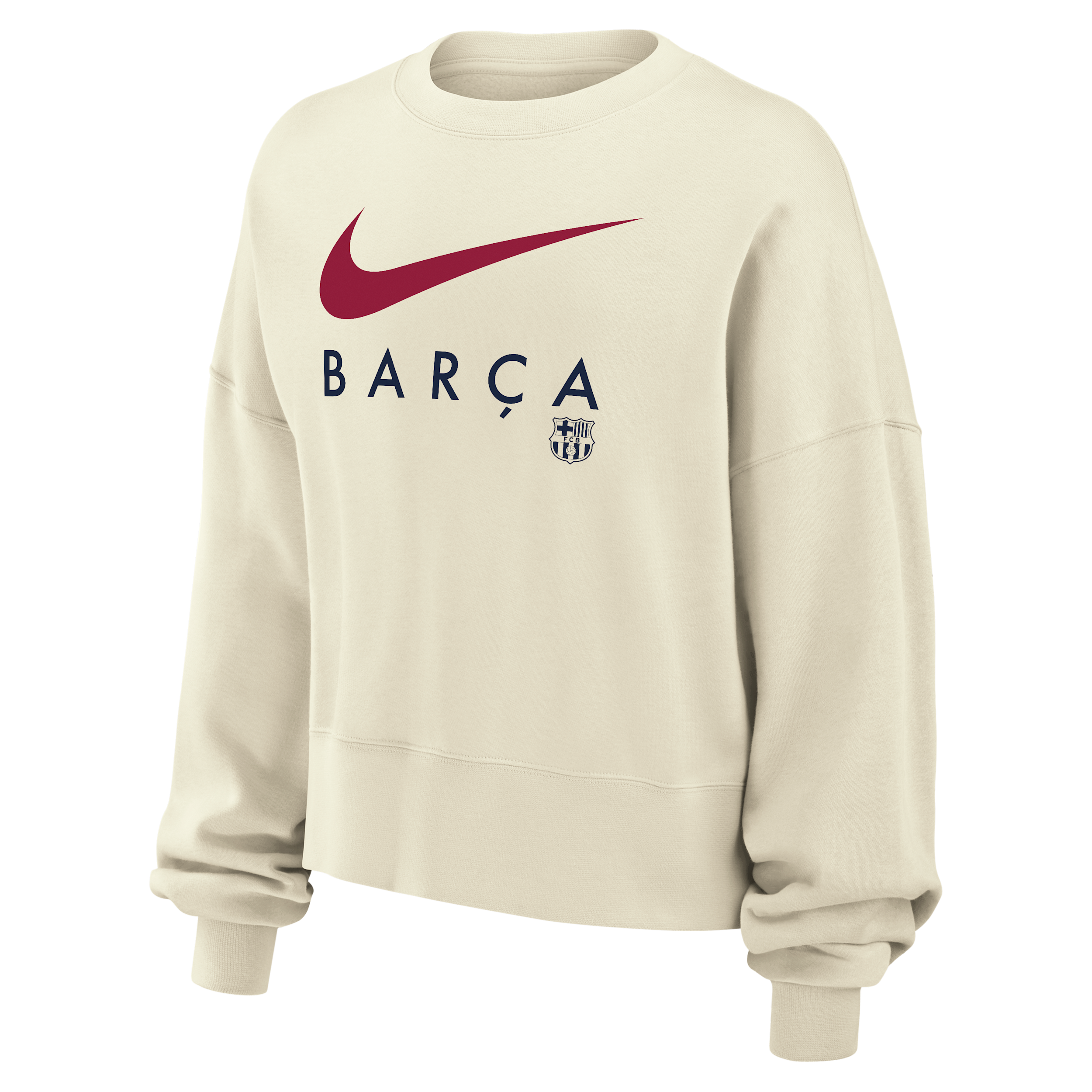 Barcelona Phoenix Fleece Nike Women's NWSL Crew-Neck Sweatshirt in Brown | W33302P111FCBC-SAL