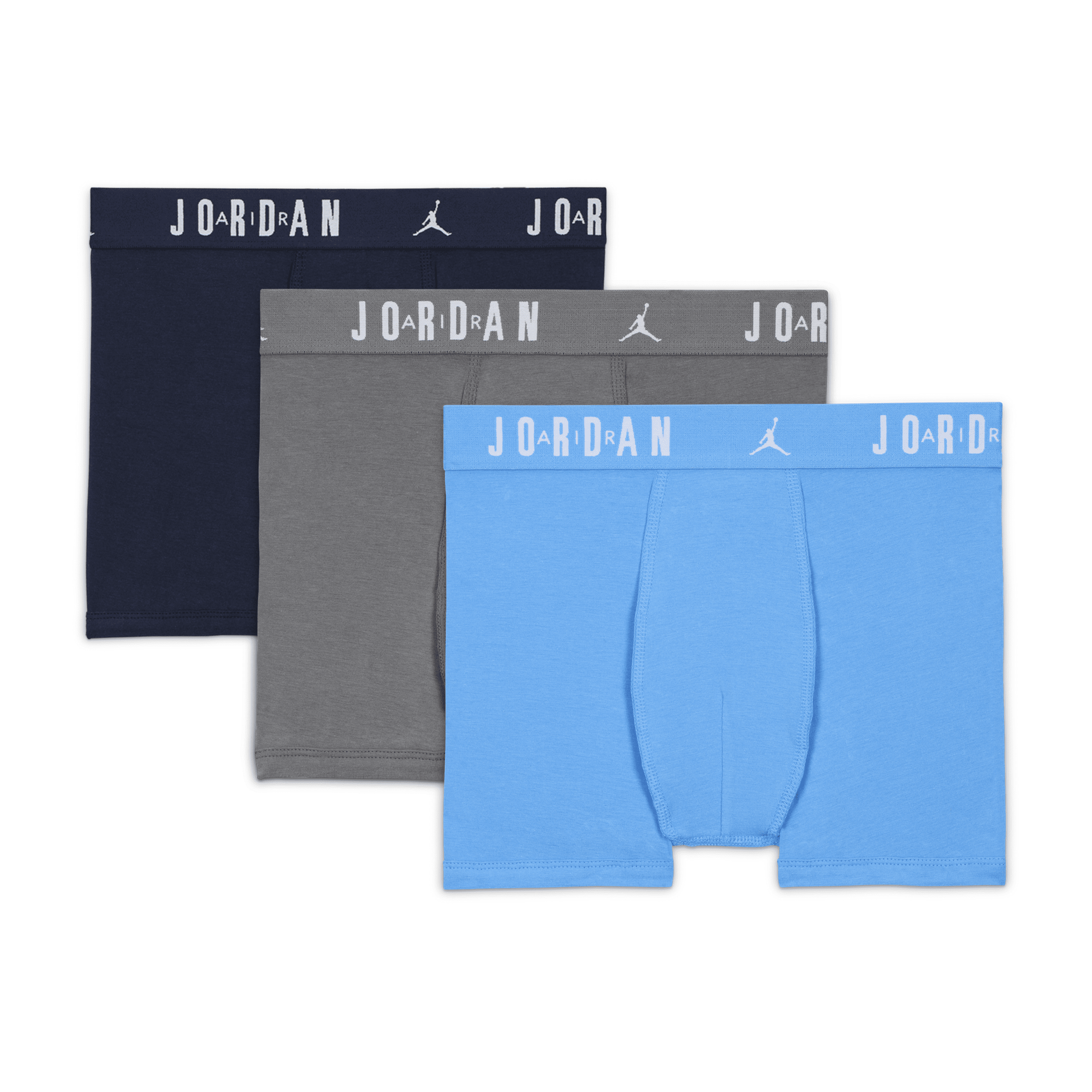 Jordan Boys' Flight Cotton Core Boxer Briefs, Pack Of 3 - Big Kid In Blue