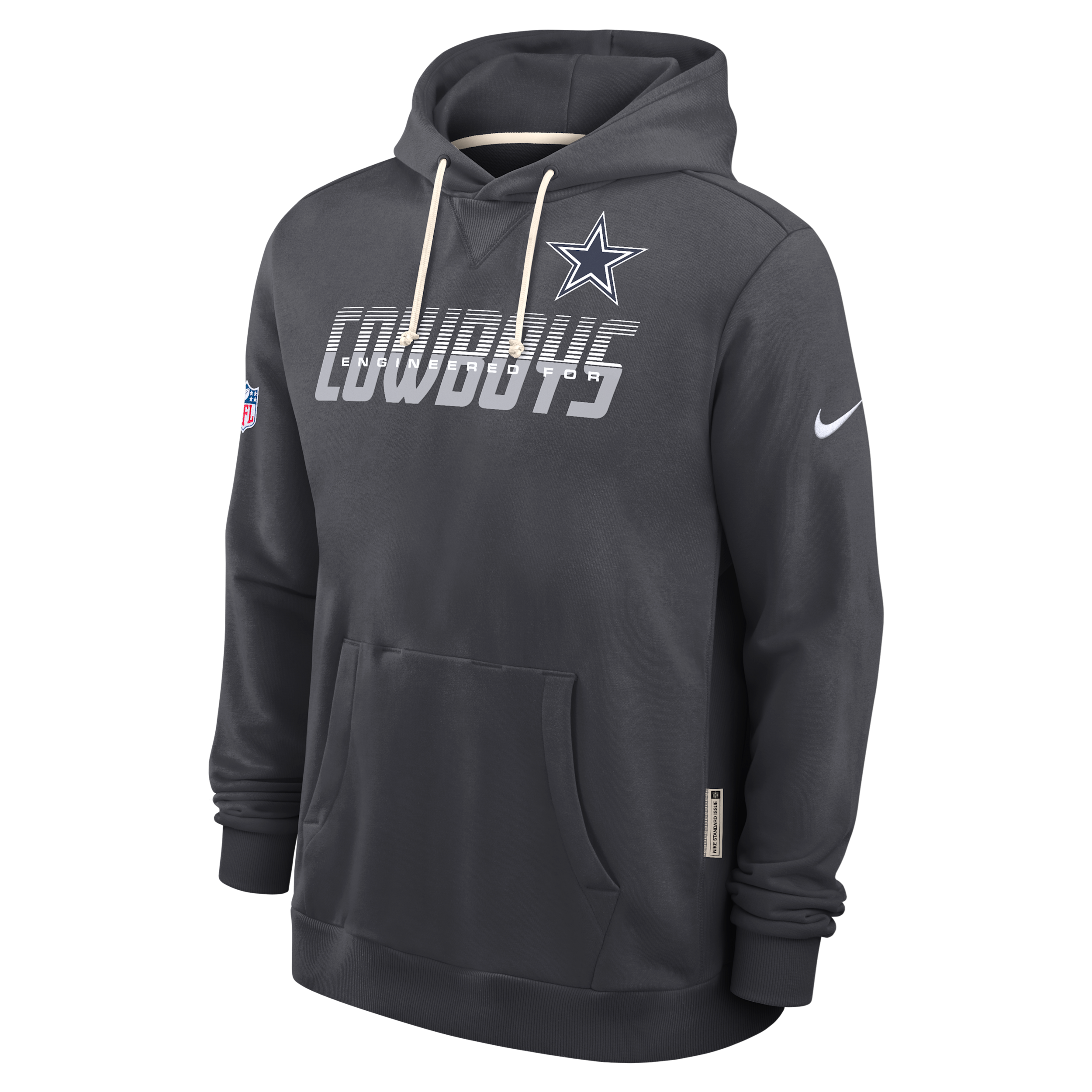 Dallas Cowboys Sideline Standard Issue Nike Men's Dri-FIT NFL Pullover Hoodie in Blue | 03AZ06F7RD-SX8