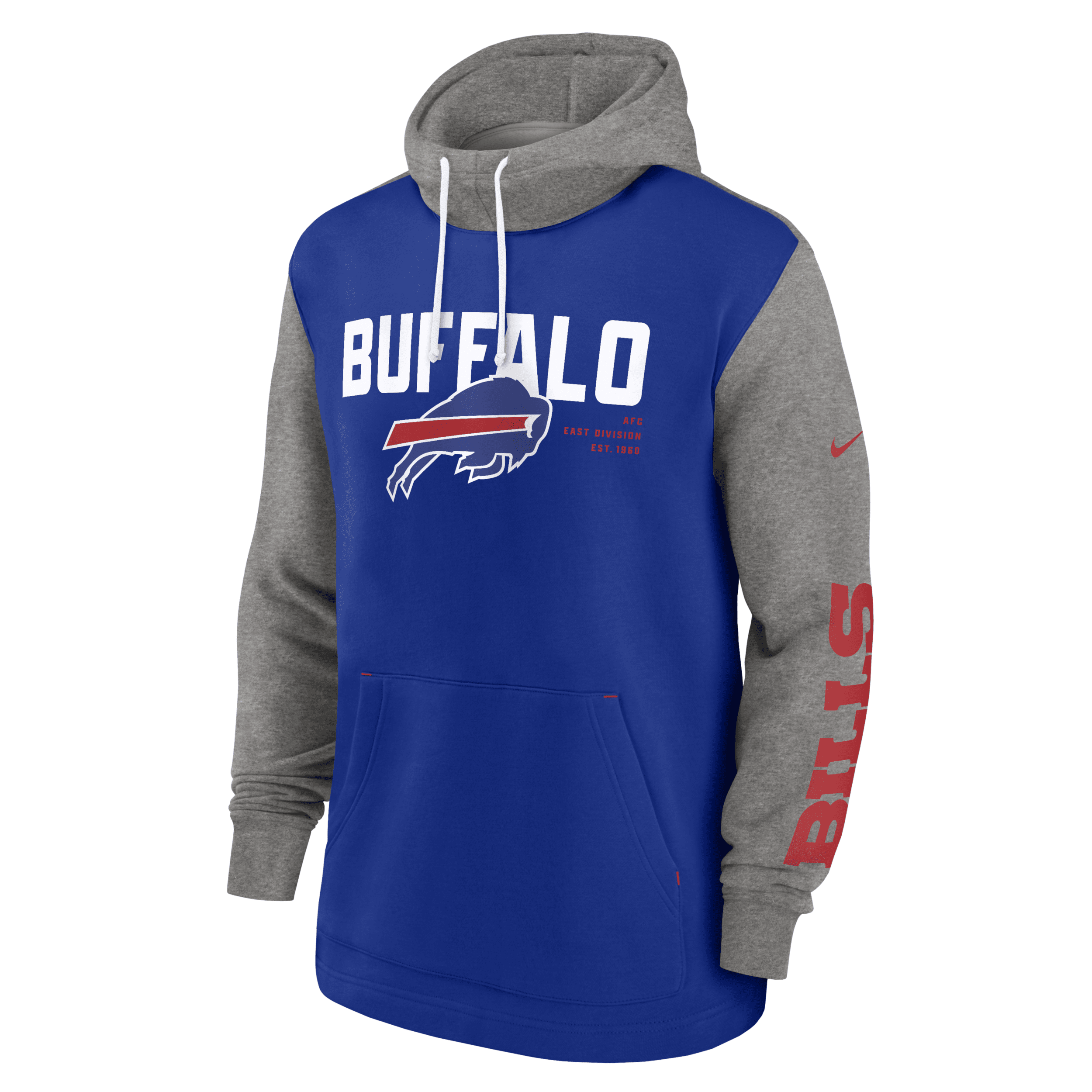 NIKE BUFFALO BILLS COLOR BLOCK  MEN'S NFL PULLOVER HOODIE,1014220407