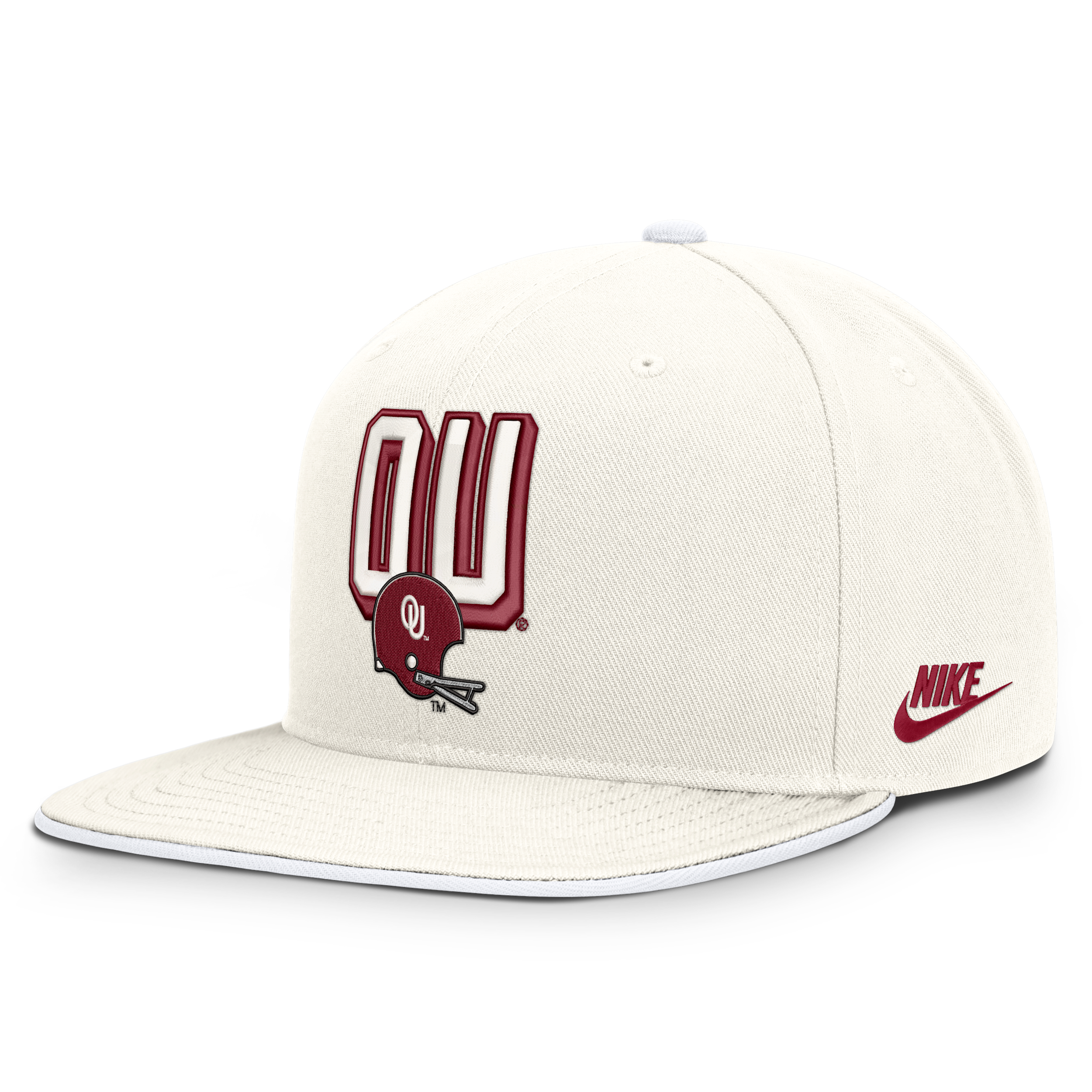 Oklahoma Legacy Letter & Mascot Pro Nike Men's Dri-FIT College Adjustable Hat in White | NC120G9GOKV-207