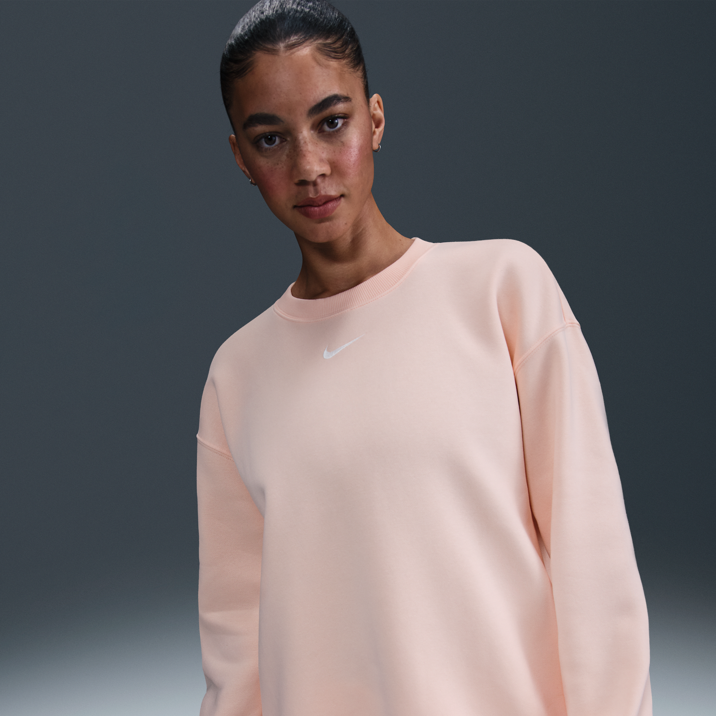Nike Women's Sportswear Phoenix Fleece Oversized Crew-neck Sweatshirt In Pink