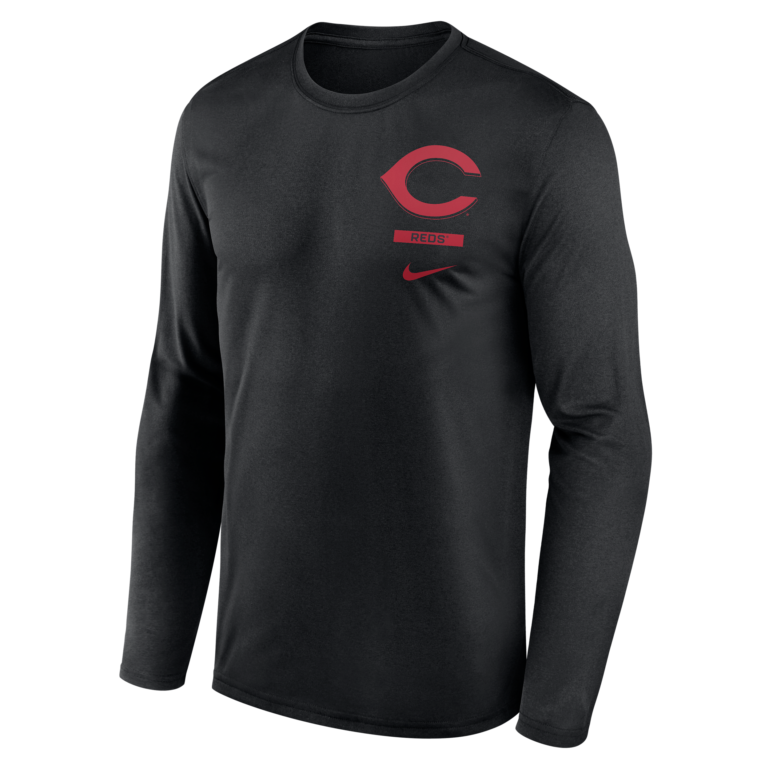 Cincinnati Reds 2-Hit Legend Nike Men's Dri-FIT MLB Long-Sleeve T-Shirt in Black | NKGT00ARED-0ZZ
