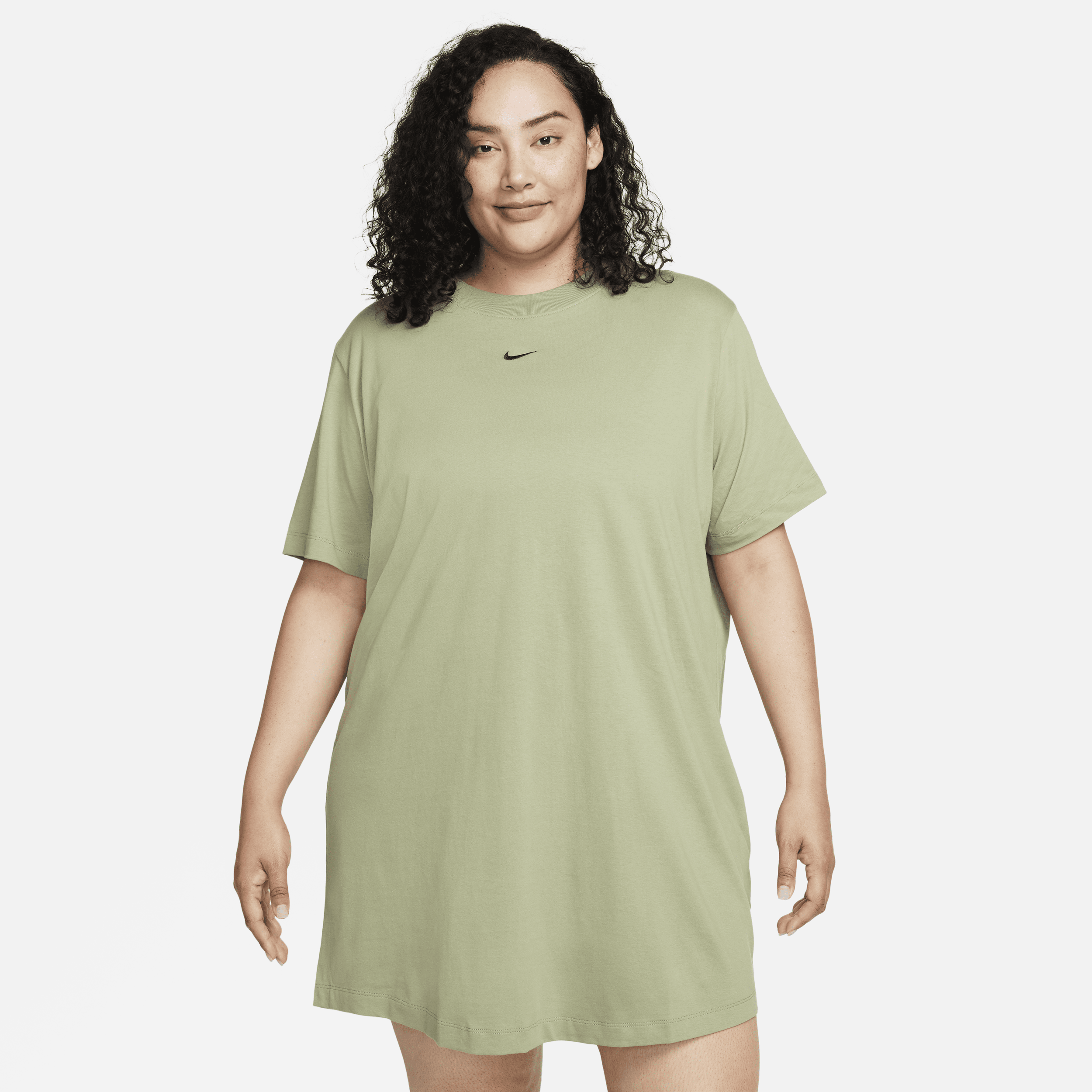 Nike Women's  Sportswear Essential Short-sleeve T-shirt Dress (plus Size) In Green