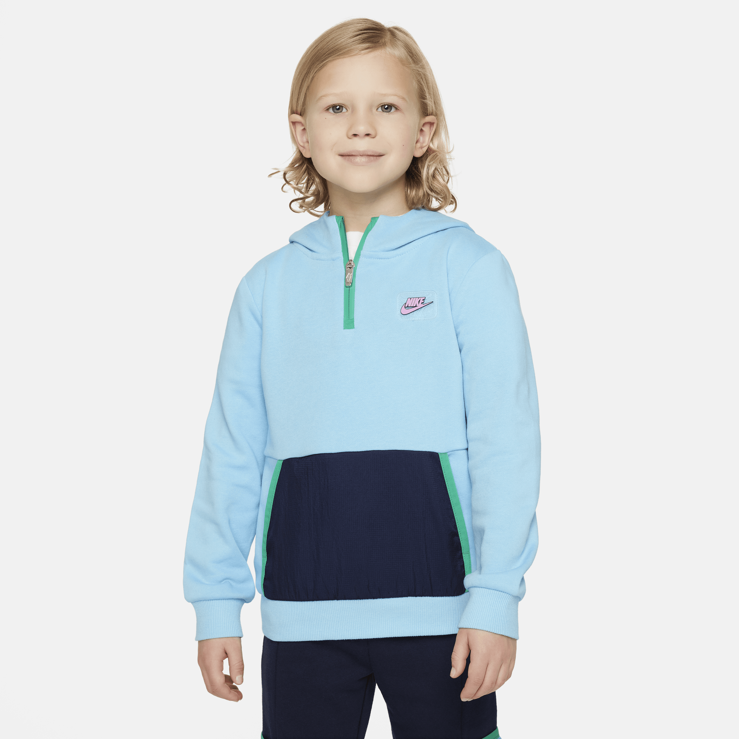 Shop Nike Sportswear Paint Your Future Little Kids' French Terry Hoodie In Blue