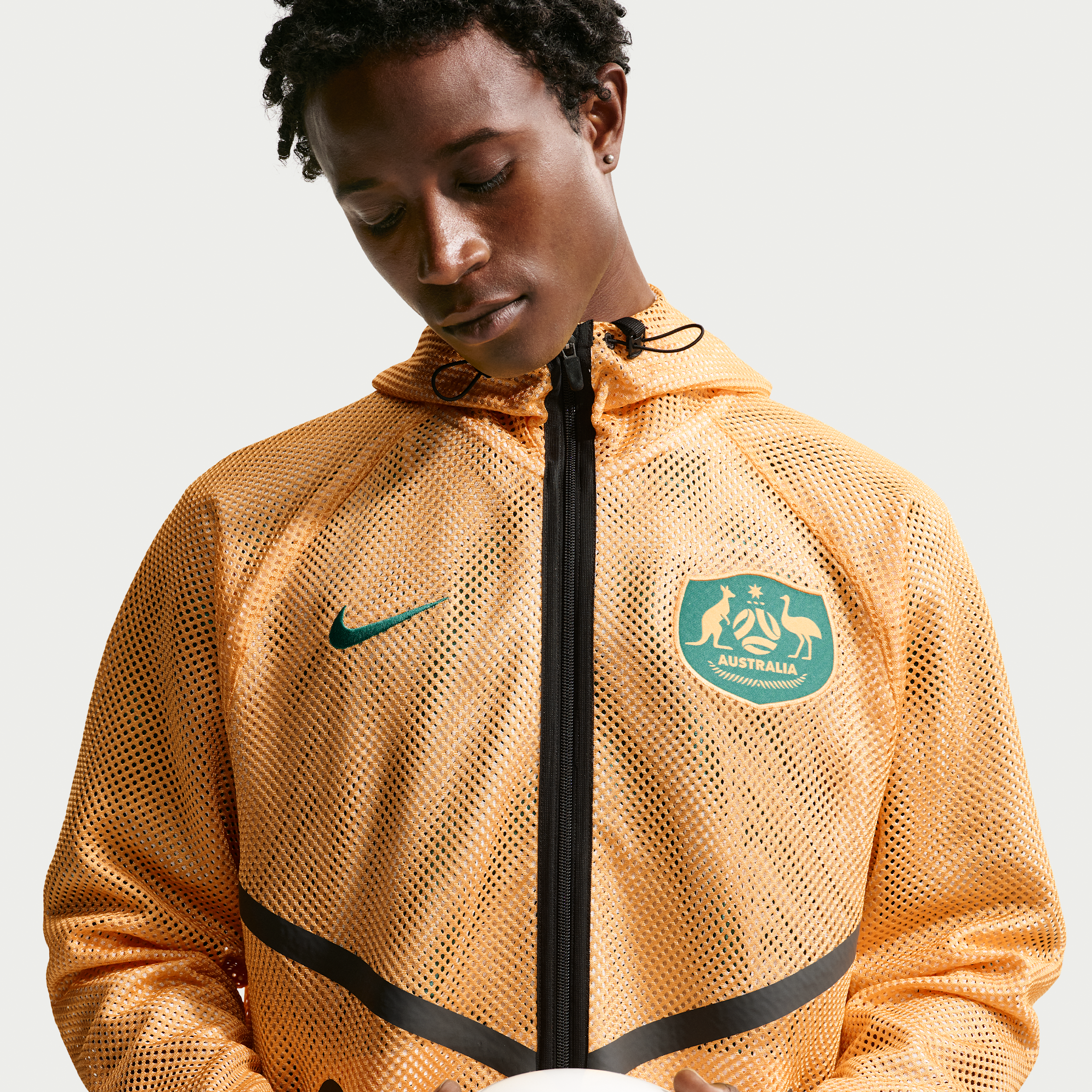 Australia Nike Men's Dri-FIT Soccer Anthem Jacket in Brown | IH1751-704