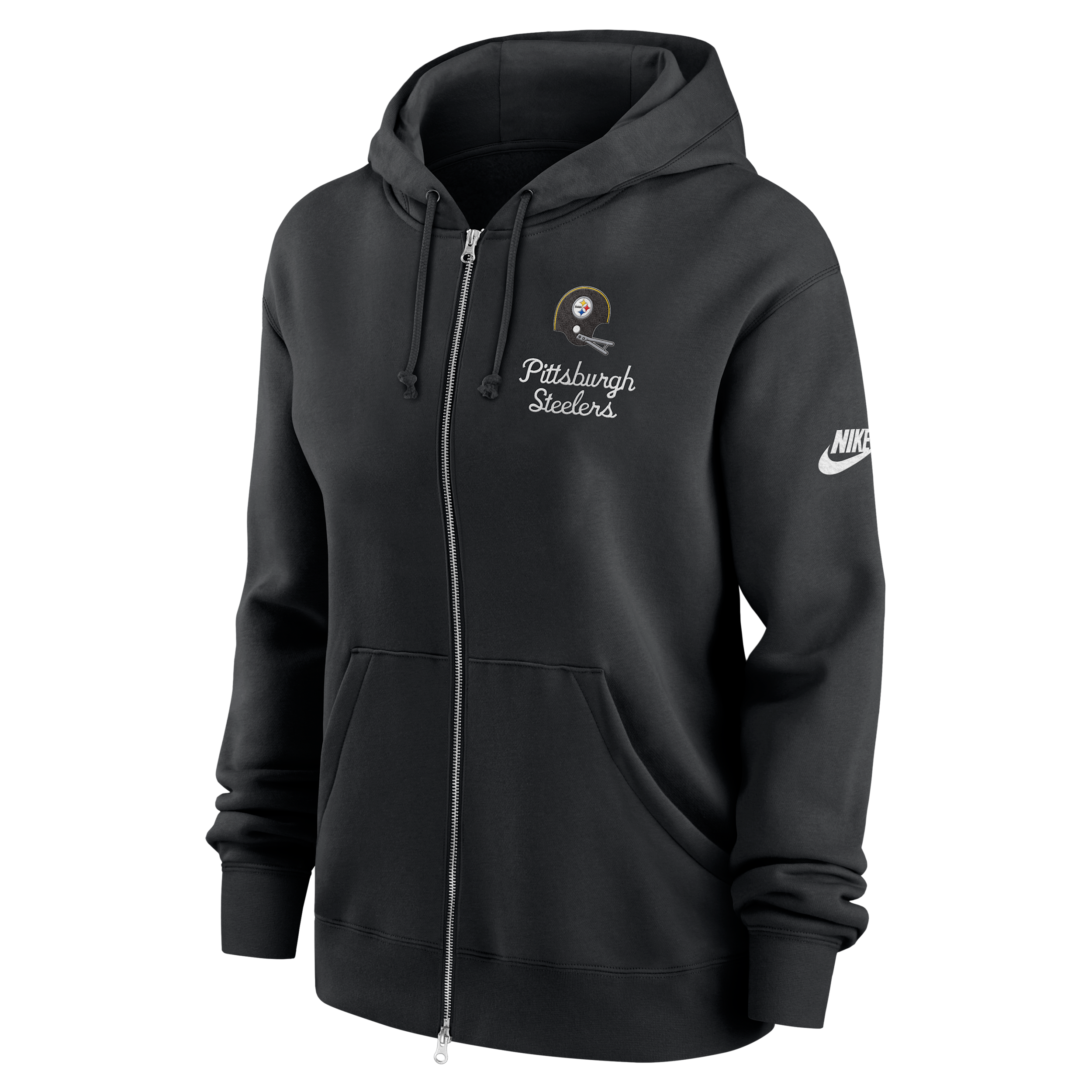 Nike Pittsburgh Steelers Phoenix Rewind Women's Nfl Full-zip Hoodie In Black