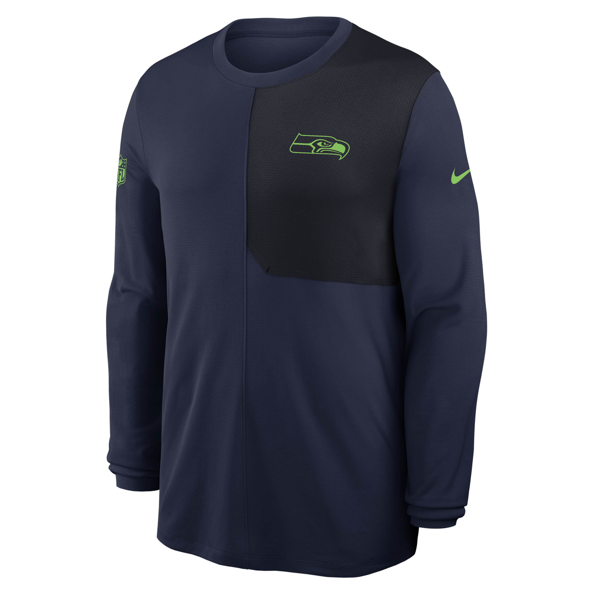 Nike College Navy Seattle Seahawks Sideline Coach Uv Performance Long Sleeve T-shirt