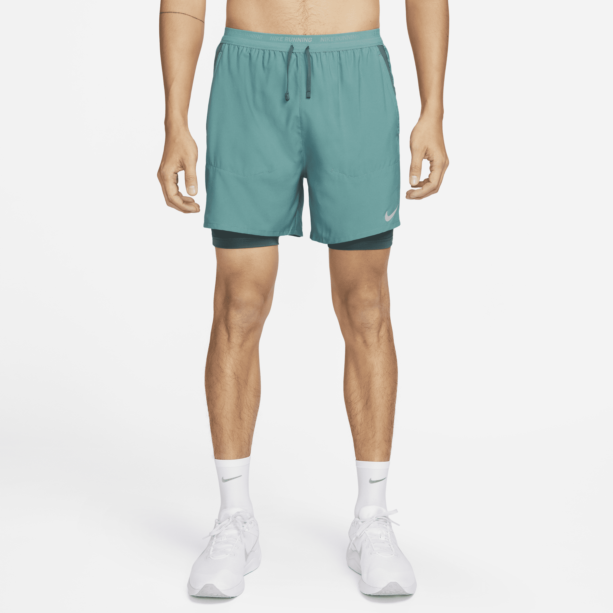 Nike Men's Stride Dri-fit 5" Hybrid Running Shorts In Green