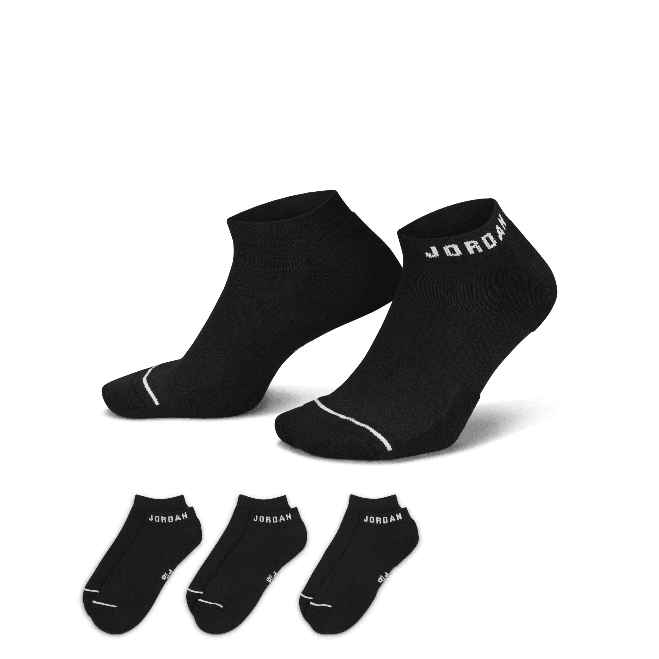 Jordan Everyday No-show Socks (3 Pairs) In Black