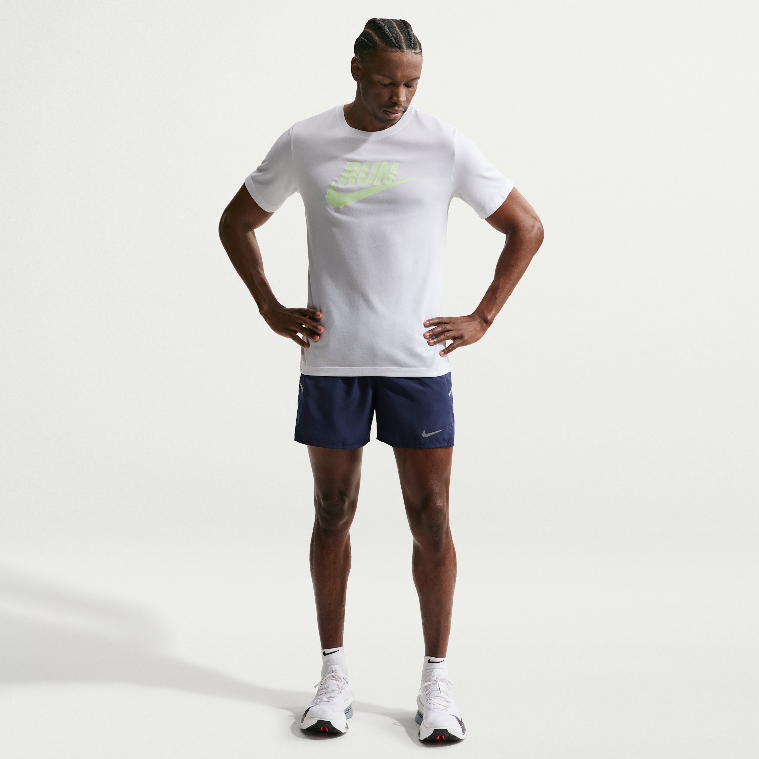 Nike Men's Dri-FIT Miler 5" Brief-Lined Running Shorts, Medium, Midnight Navy