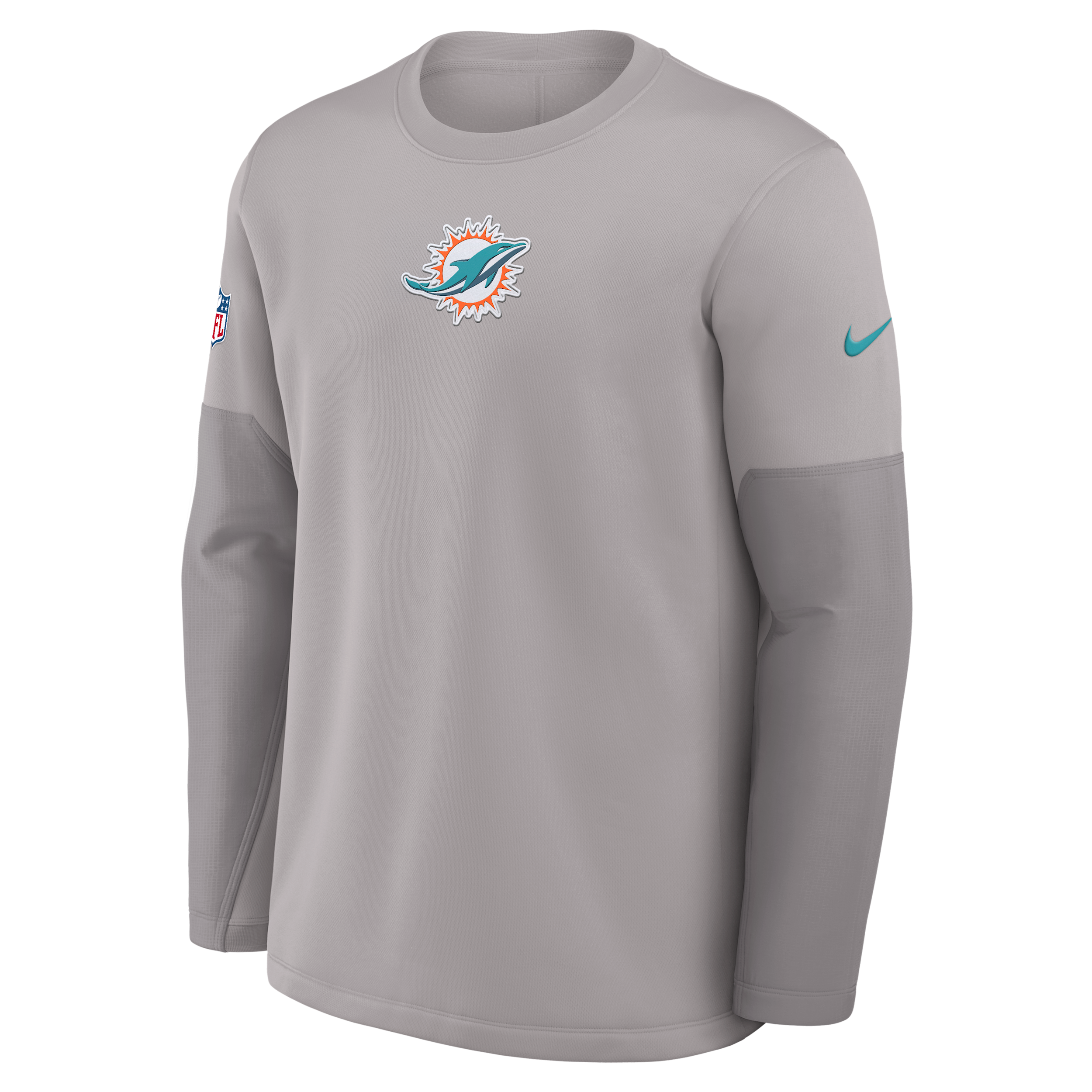 Nike Miami Dolphins Scripted To Win Sideline Coach  Men's Therma-fit Nfl Long-sleeve T-shirt In Gray