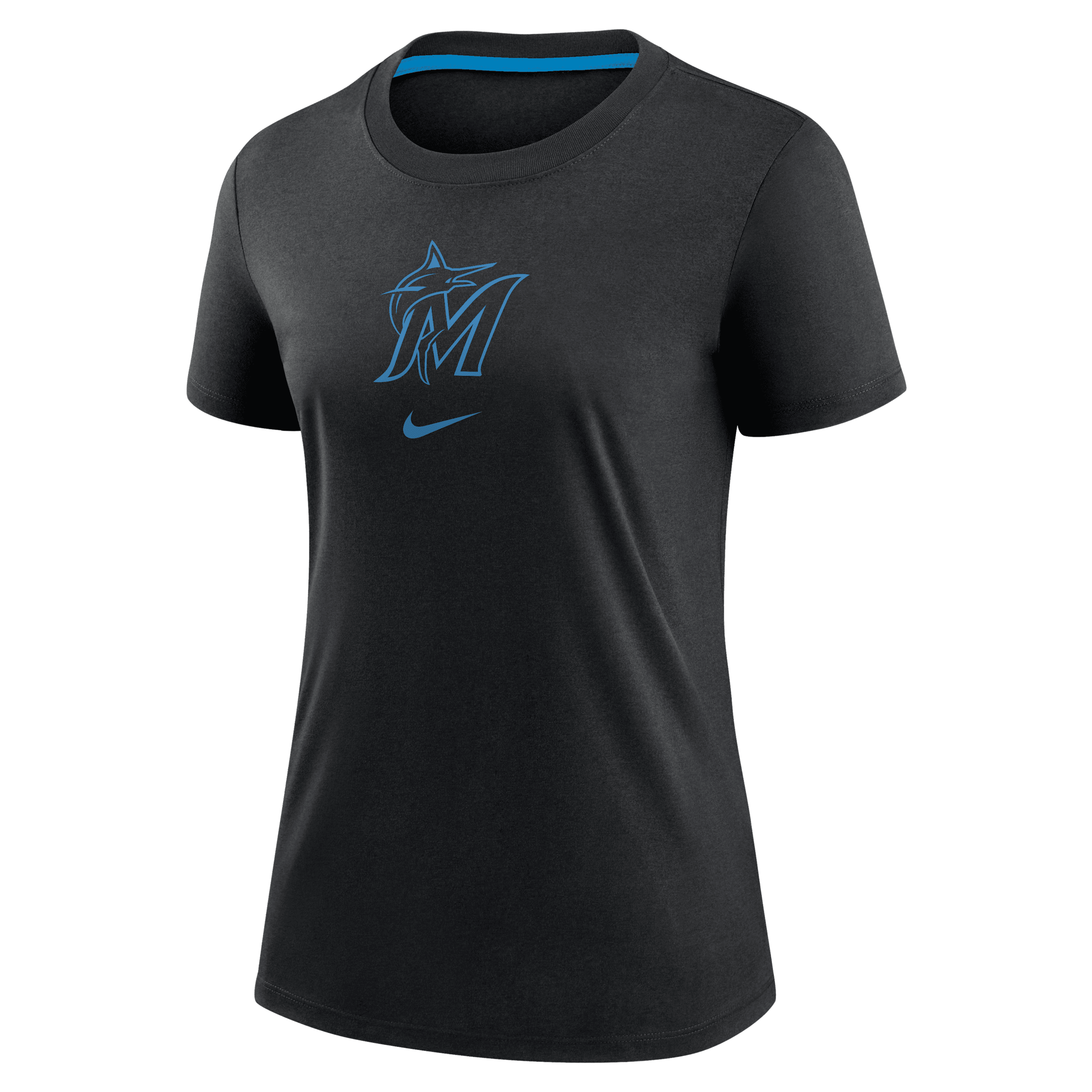 Nike Miami Marlins Authentic Collection Early Work Women's Mlb T-shirt In Black