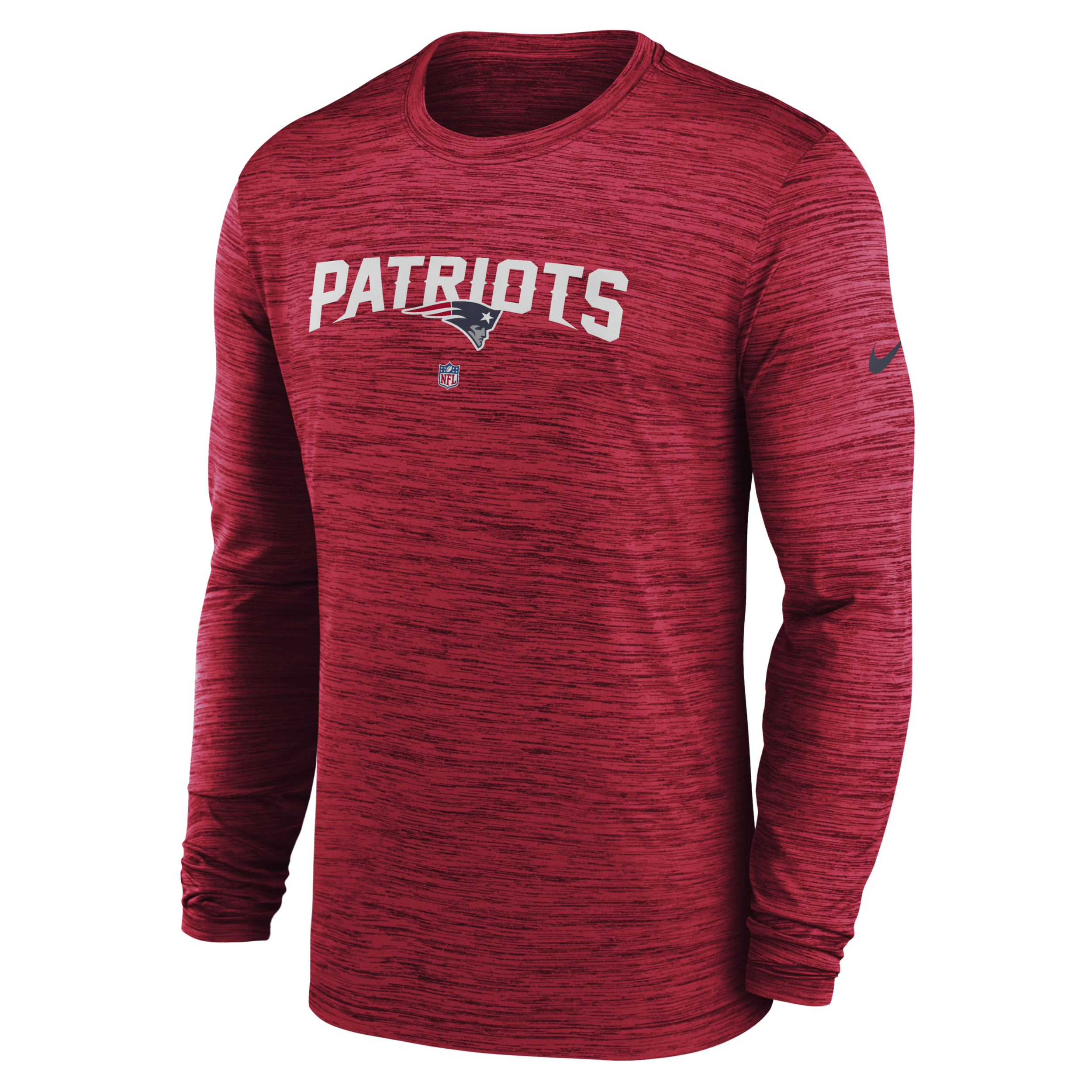 Nike Men's Dri-fit Sideline Velocity (nfl New England Patriots) Long-sleeve T-shirt In Red