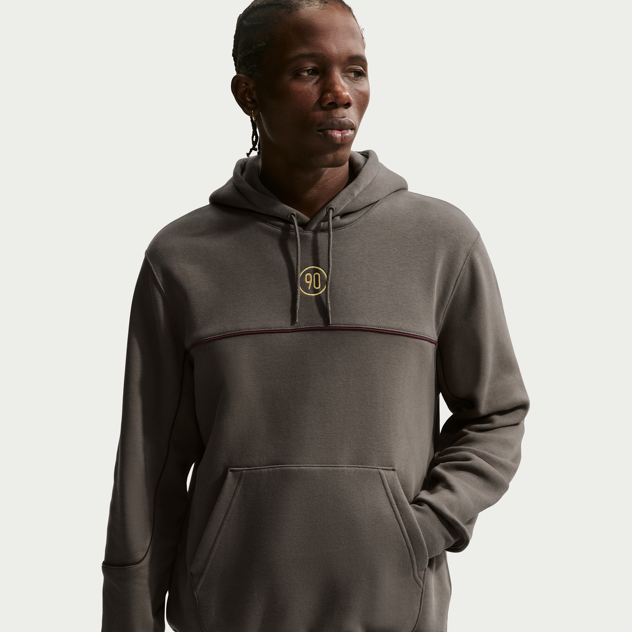 Nike Men's Club Total 90 Soccer Pullover Hoodie in Brown | HV3509-004