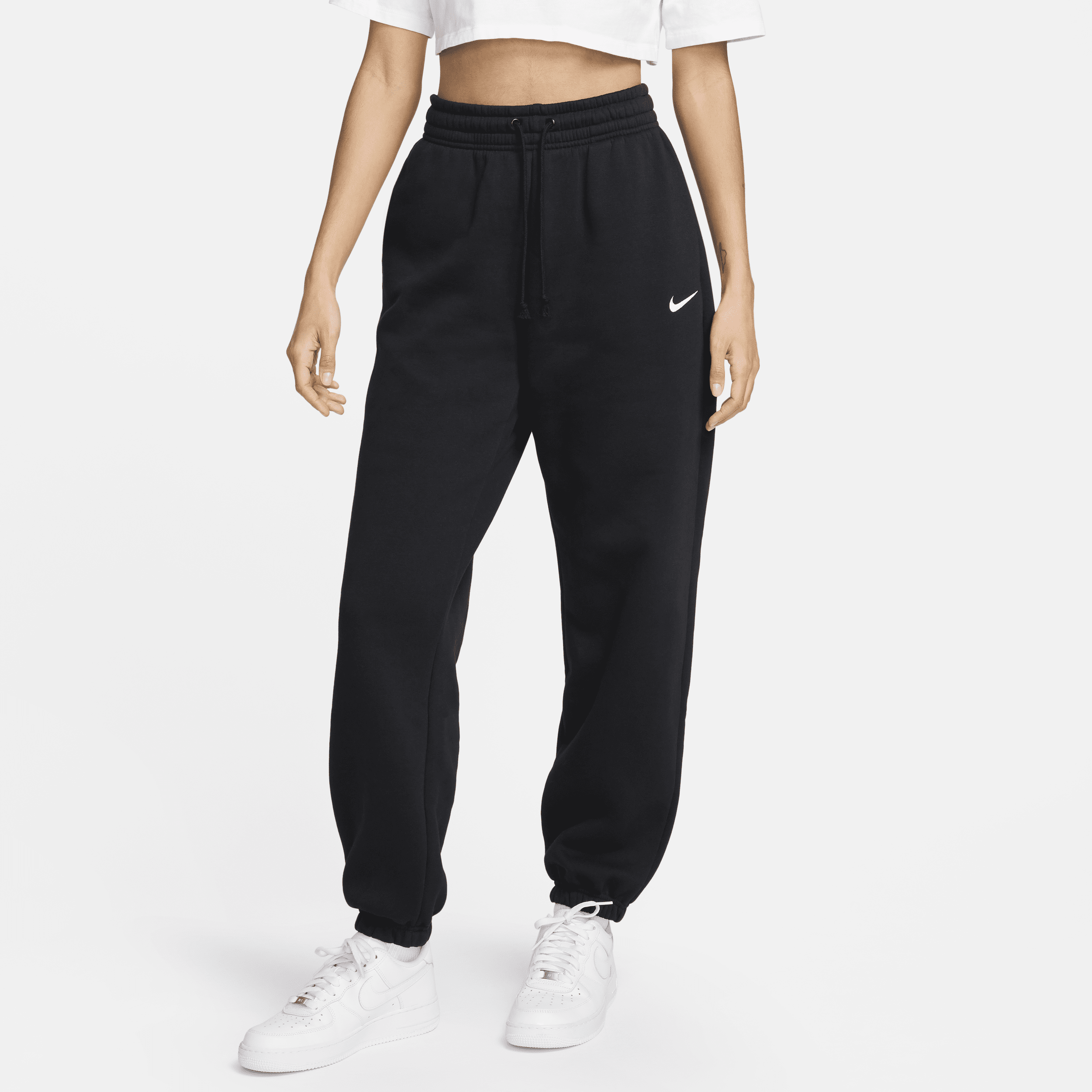 Shop Nike Women's  Sportswear Phoenix Fleece High-waisted Oversized Sweatpants In Black